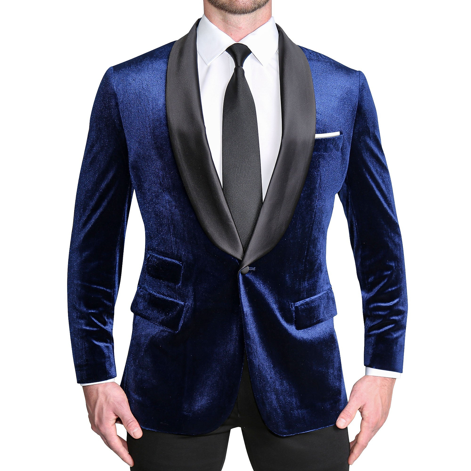 Athletic Fit Stretch Tuxedo Jacket - Blue Velvet