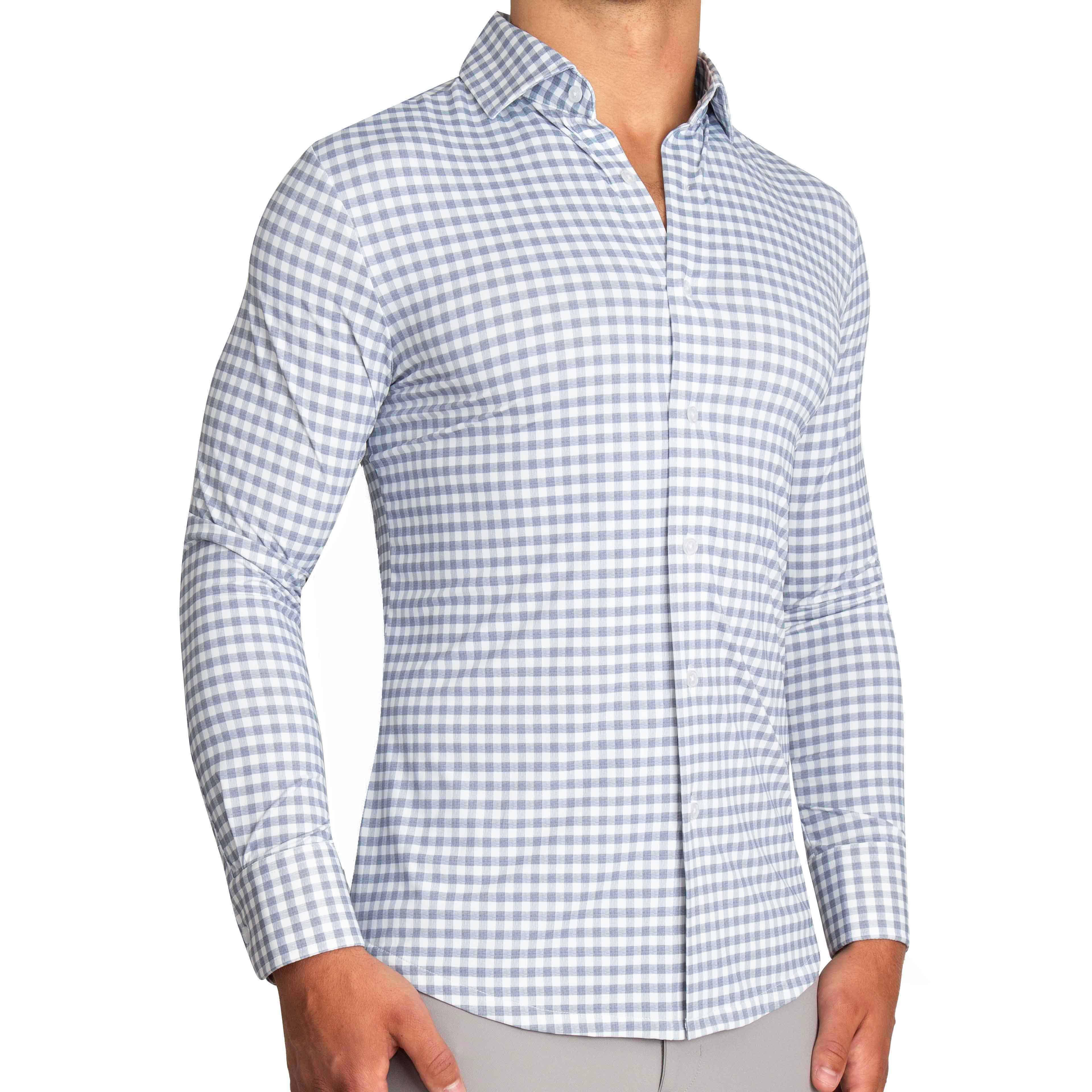 "The Jones" Sport Shirt - White & Grey Check