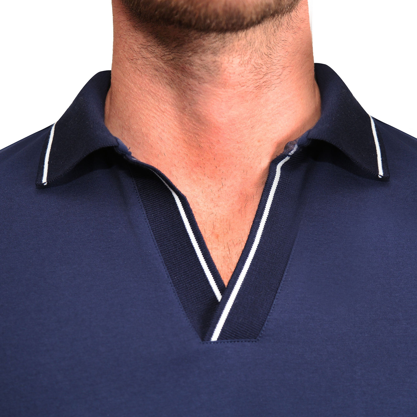 "The Rhett" Navy With White Tipped Polo