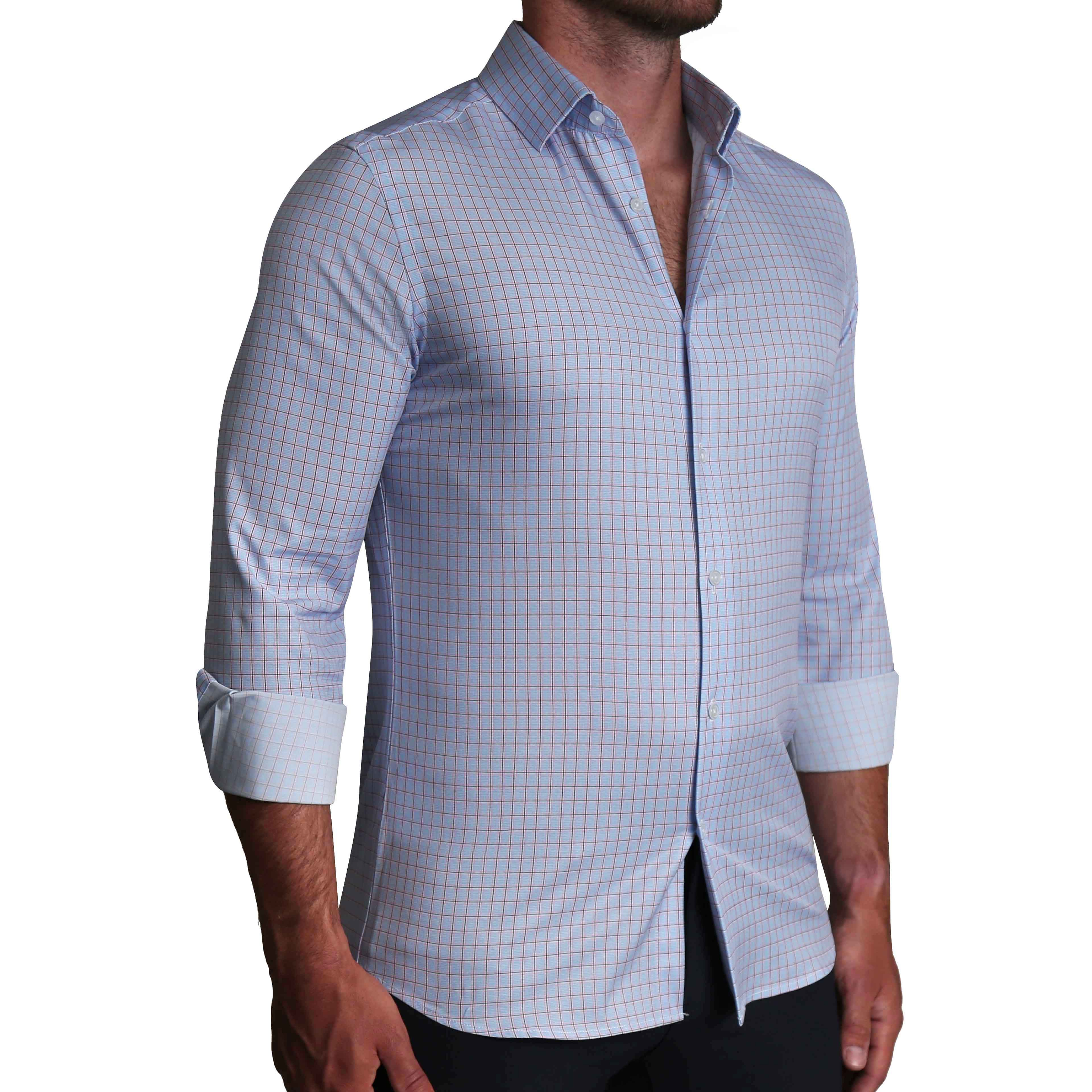 "The Weston" Light Blue, Pink & Black Plaid