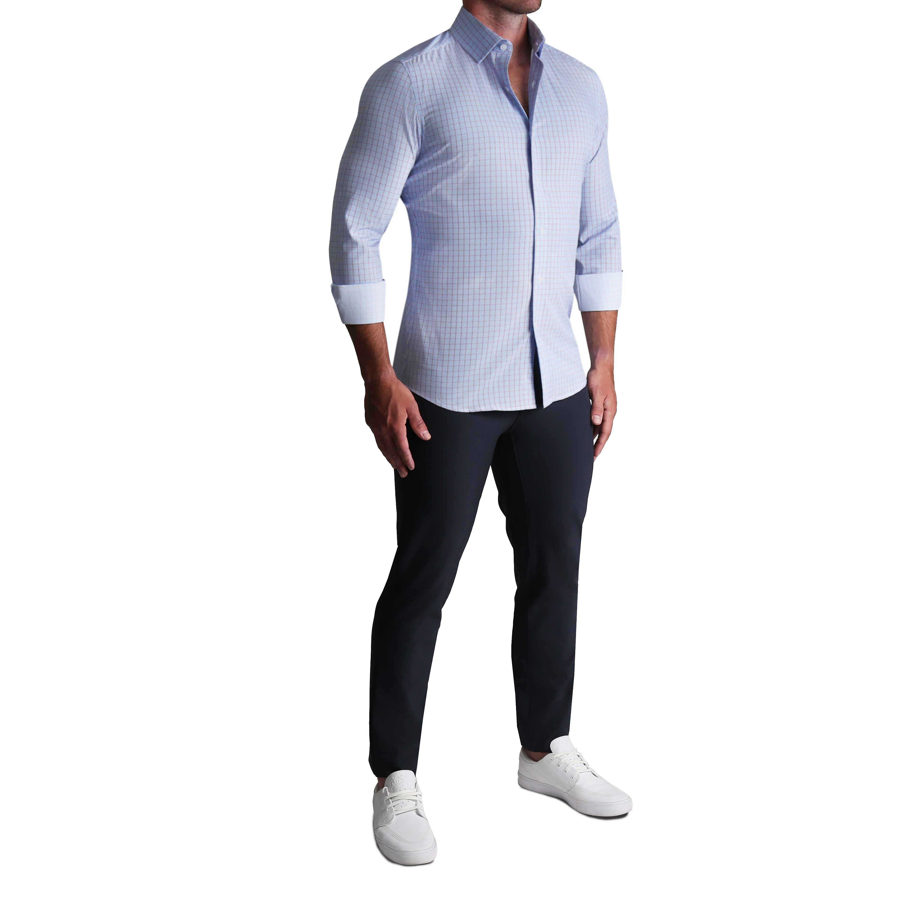 ''The Ivaan" Blue & Purple Double Grid