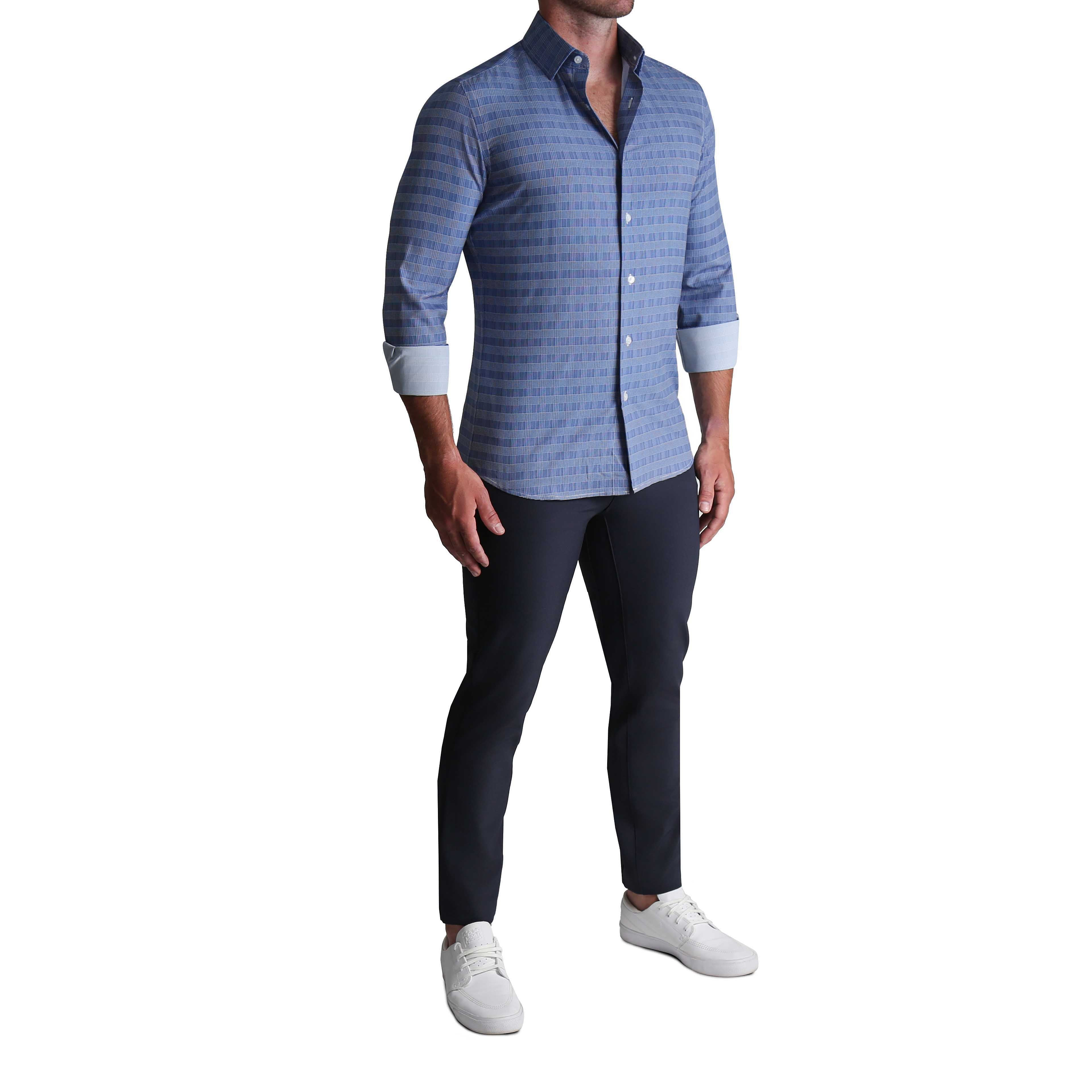 ''The Knox" Navy & White Plaid