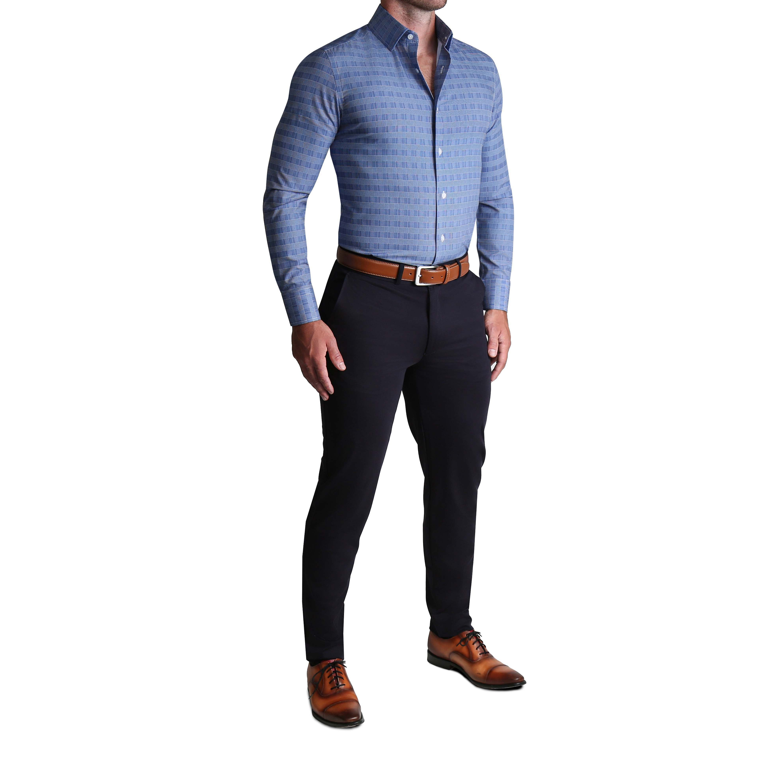 ''The Knox" Navy & White Plaid