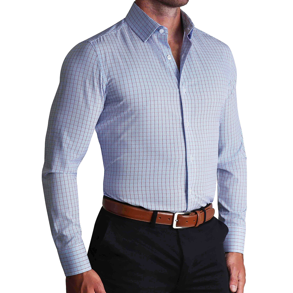 ''The Ivaan" Blue & Purple Double Grid