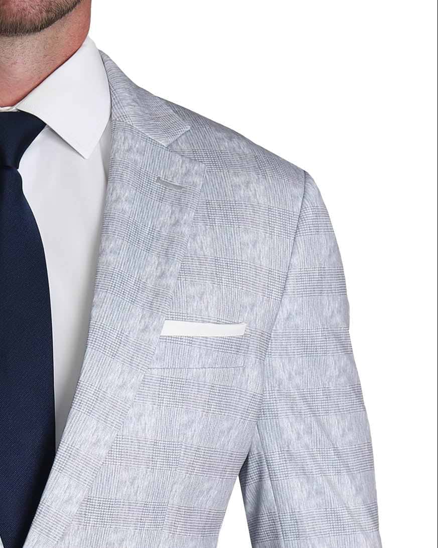 Light Grey Plaid Suit | ライトグレーのチェック柄スーツ Gray Plaid Suit | Menguin | Grey Wedding Suit Rental
