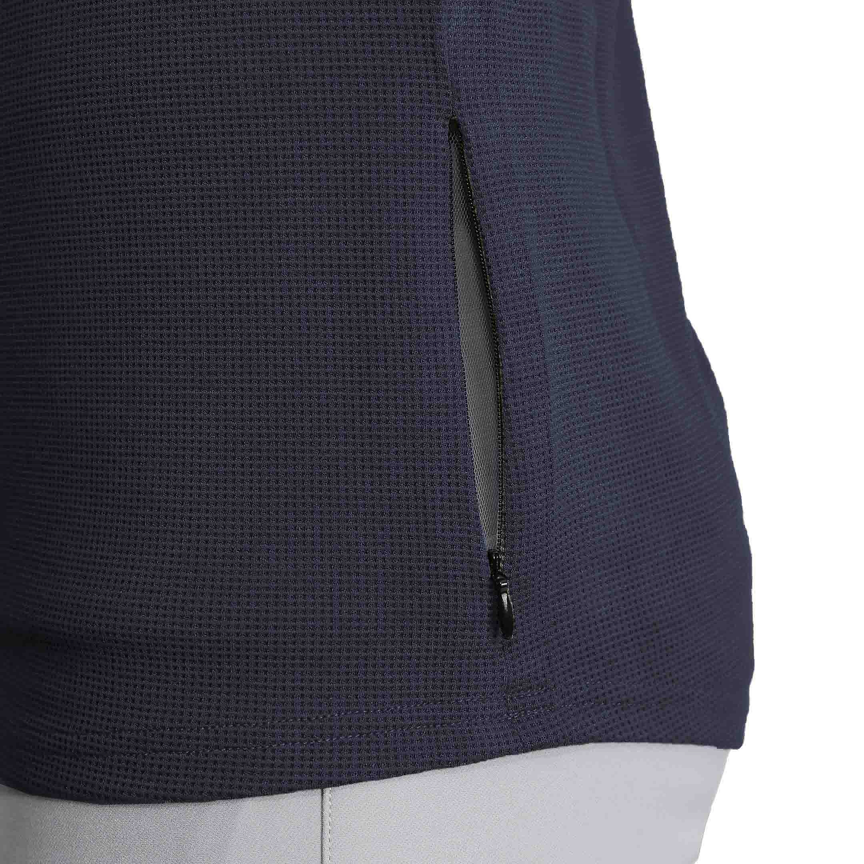 Waffle Knit Quarter Zip - Navy