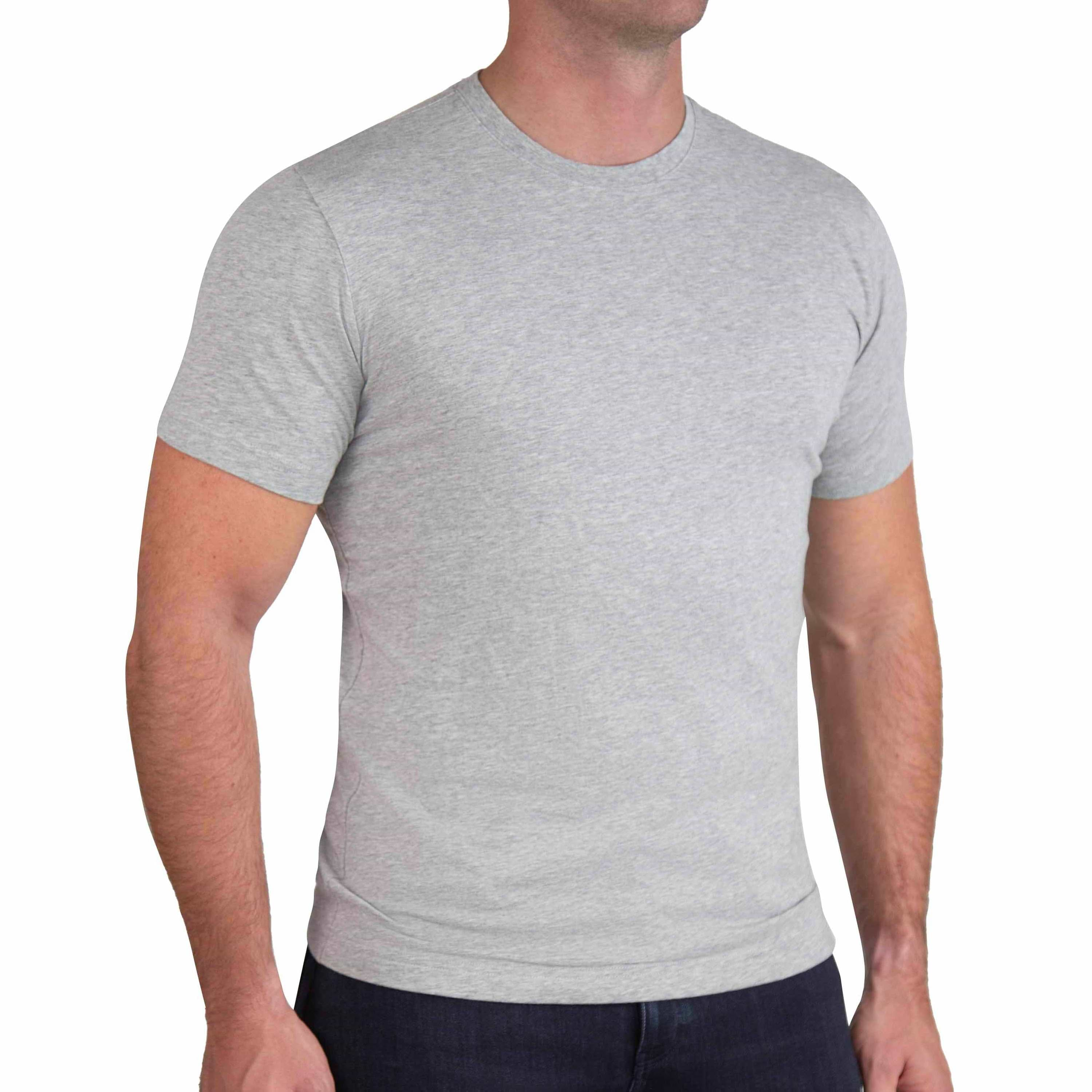 "The Sutton" Heathered Light Grey Short Sleeve Crewneck