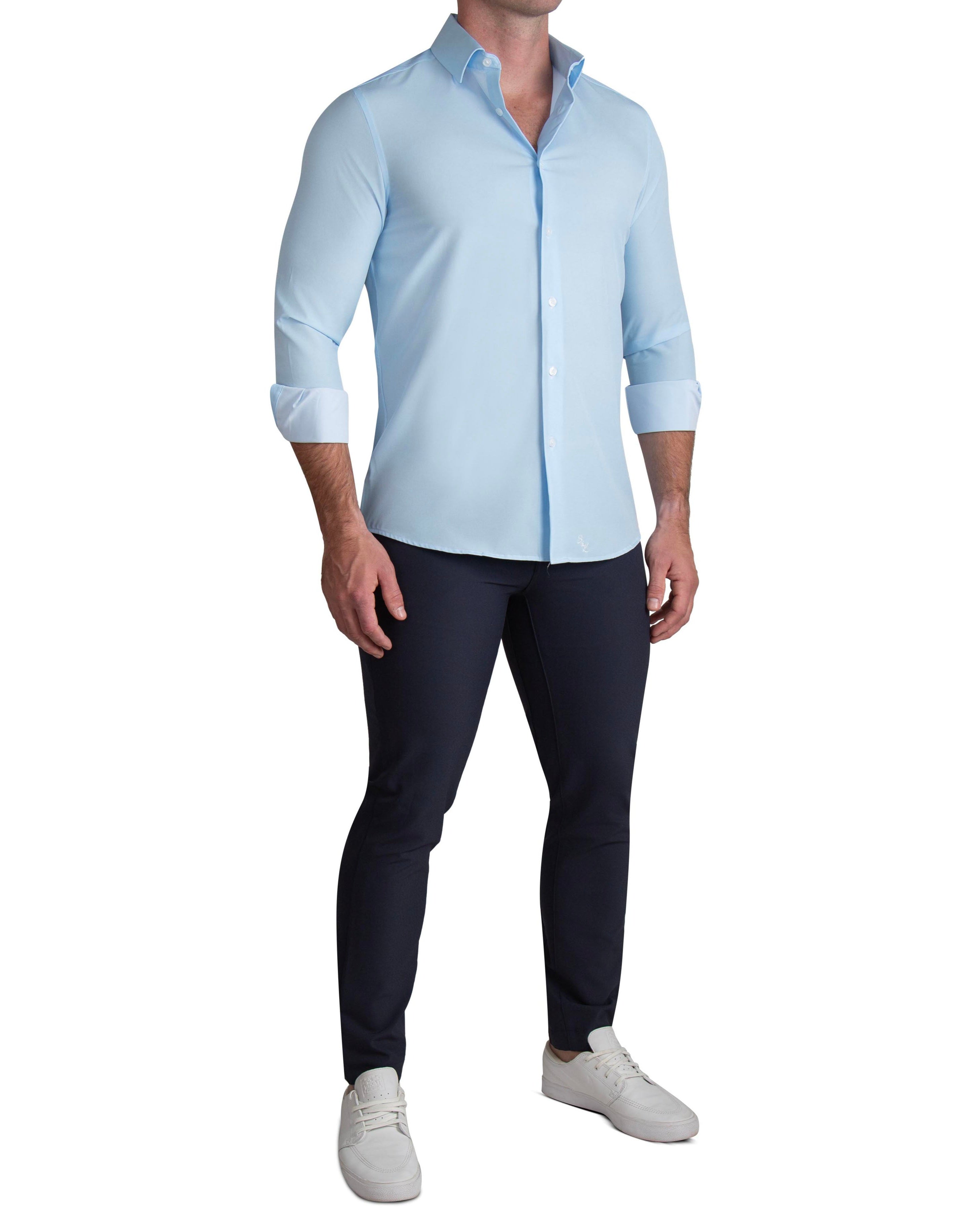 ''The Peter" Light Blue Weave - Classic Fit