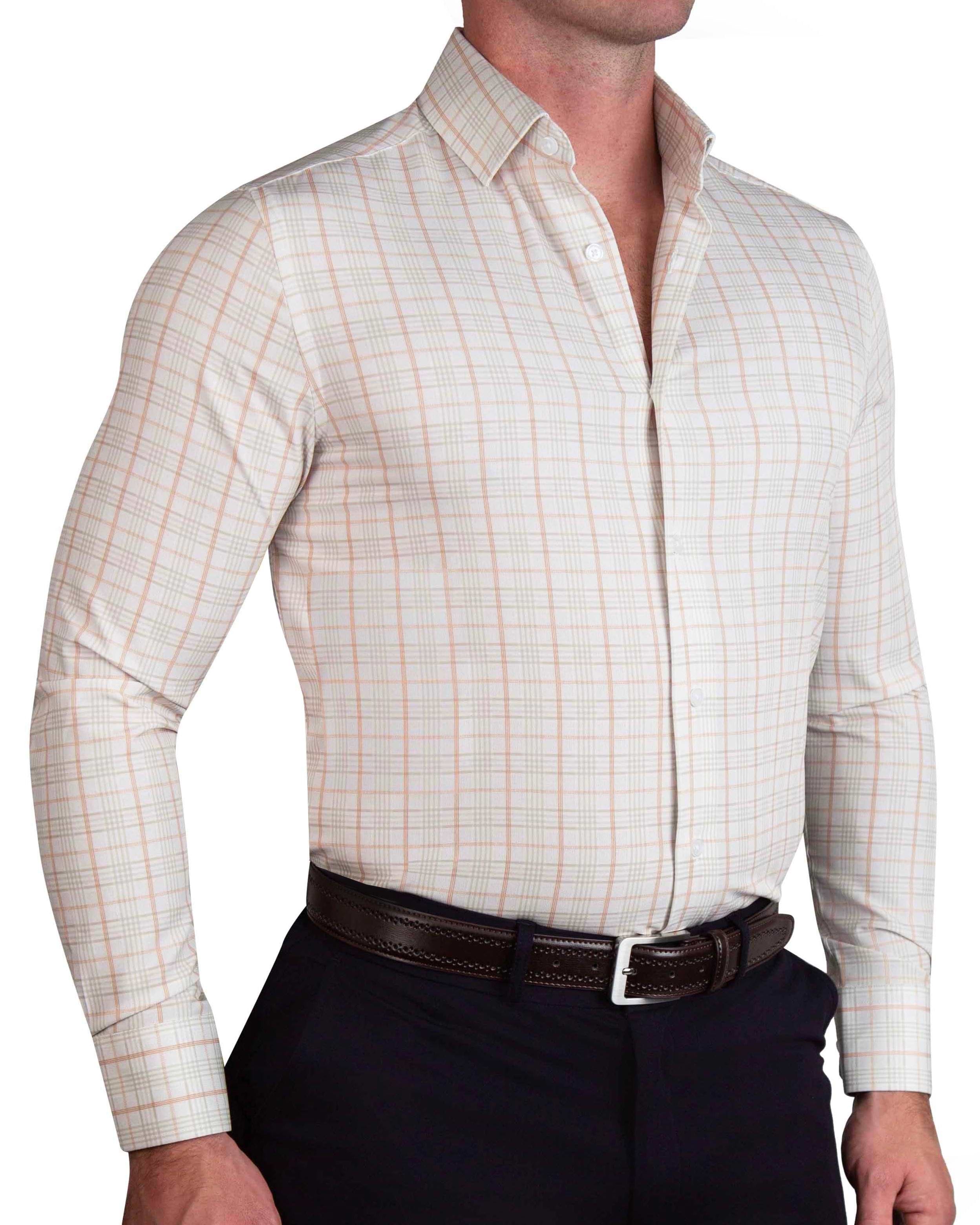''The Carl" Orange, Yellow, & White Plaid - Classic Fit