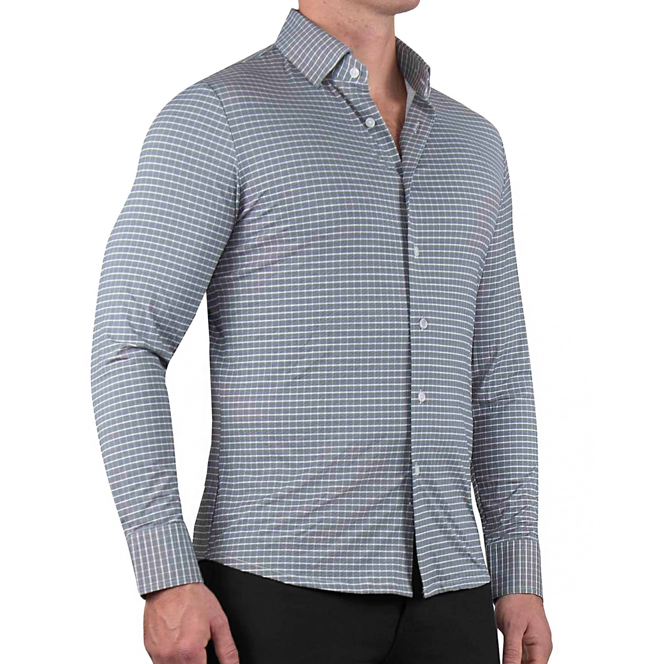 "The Milo" Sport Shirt - Big Grey Check