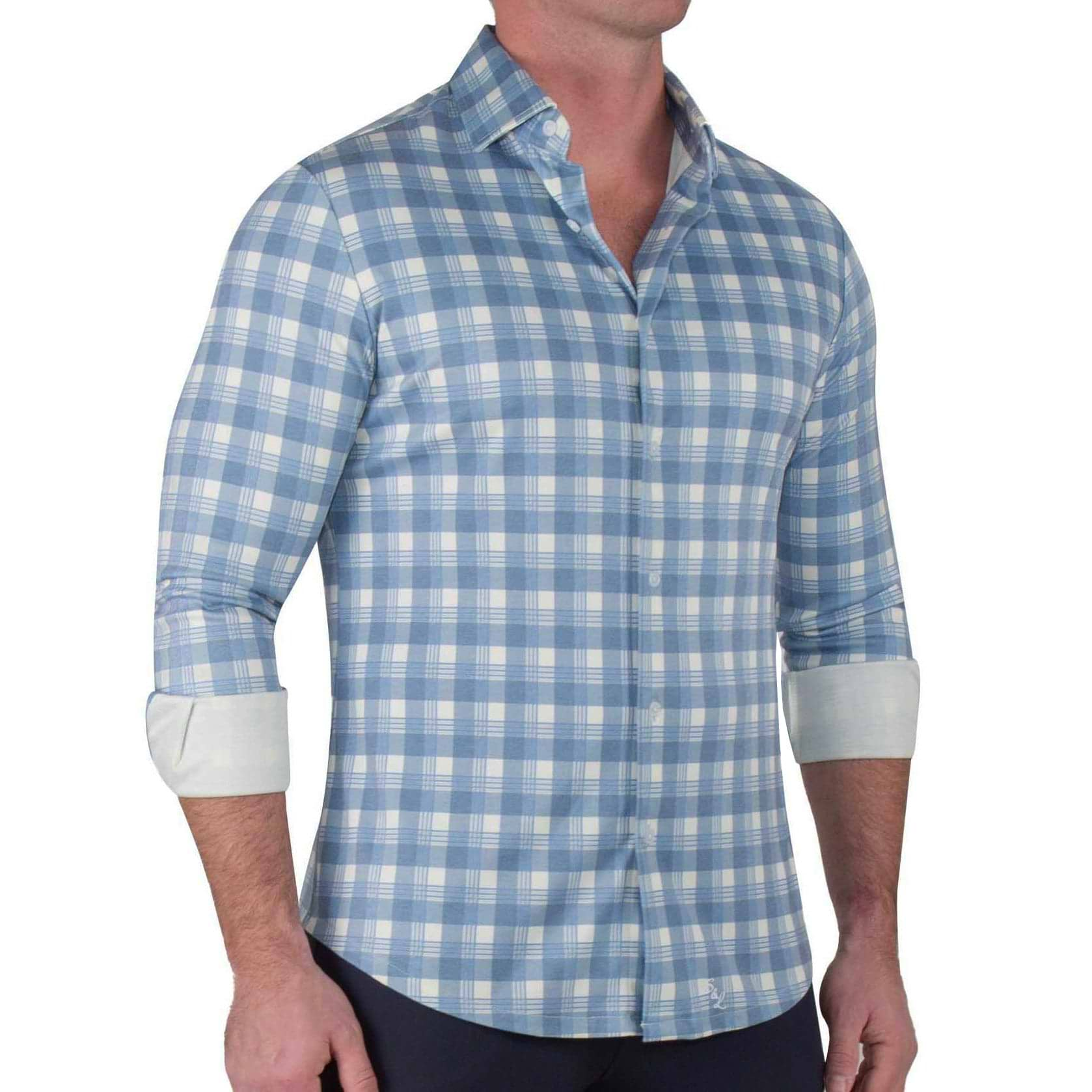 "The Jude" Light Blue & White Plaid