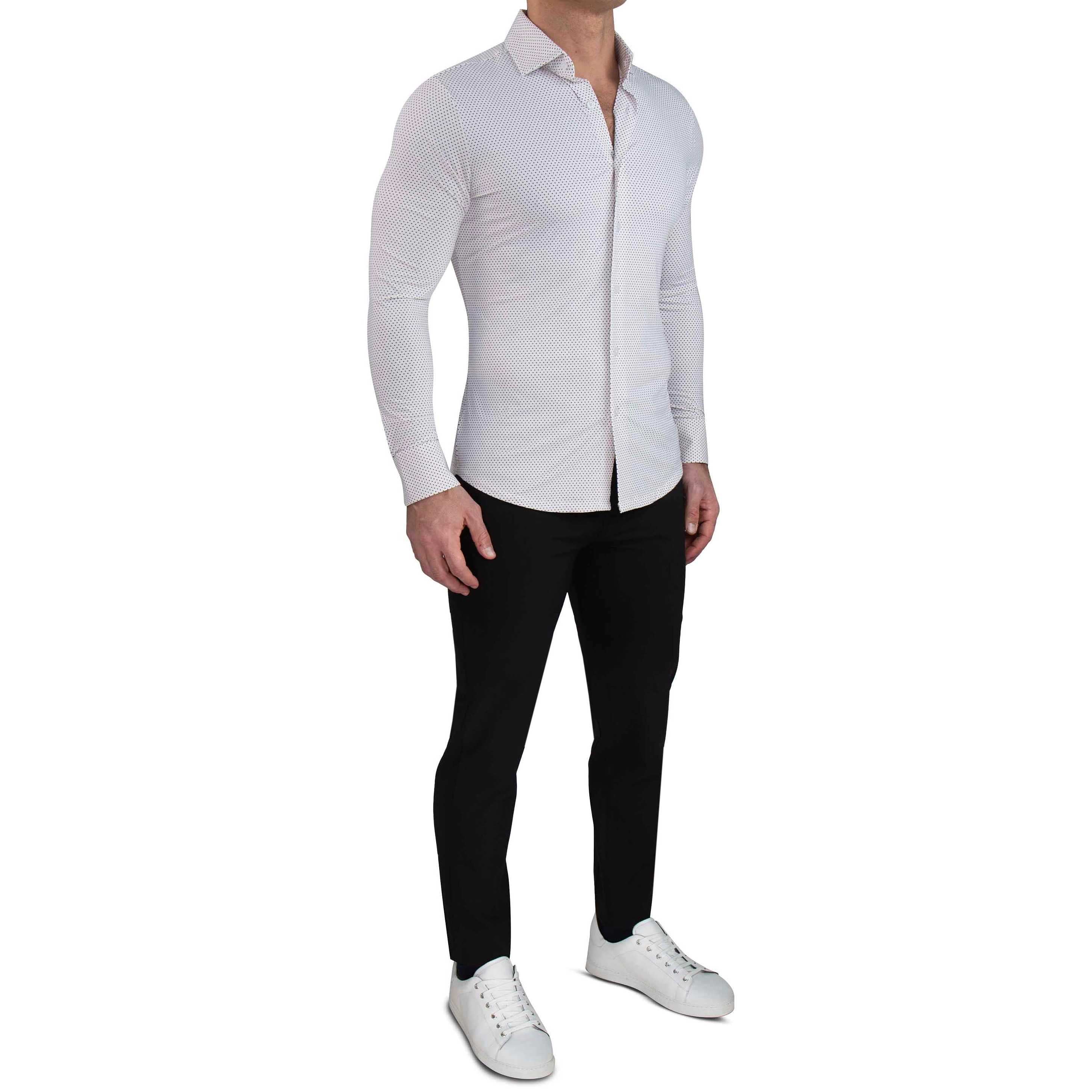 "The Silas" Sport Shirt - Maroon Dot