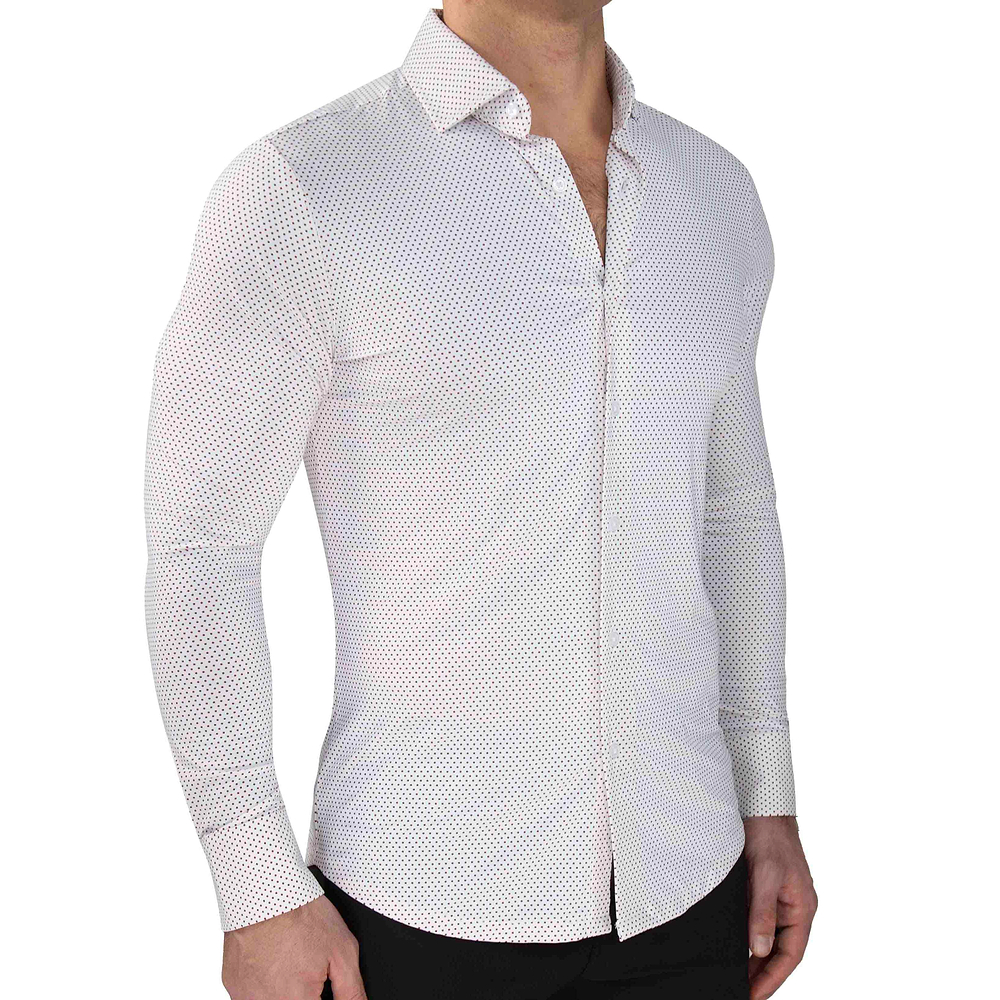 "The Silas" Sport Shirt - Maroon Dot