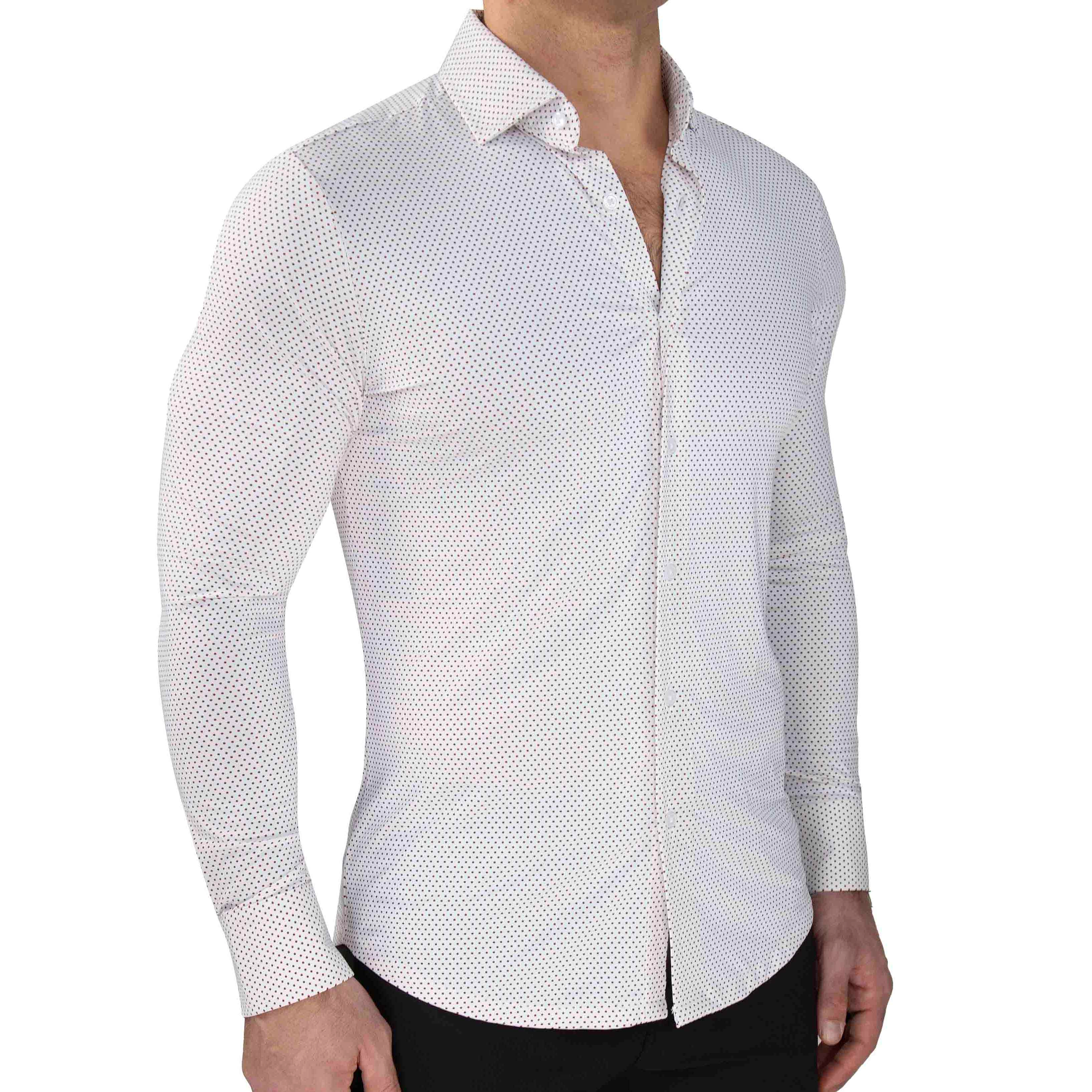 "The Silas" Sport Shirt - Maroon Dot