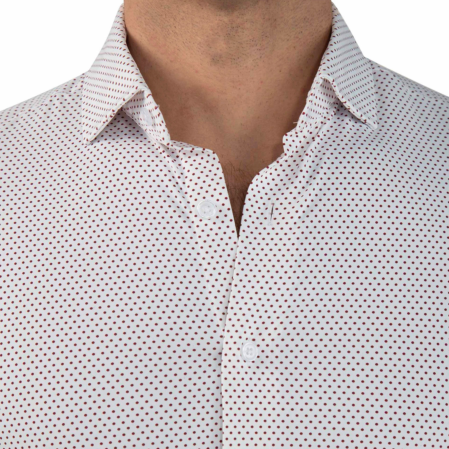 "The Silas" Sport Shirt - Maroon Dot