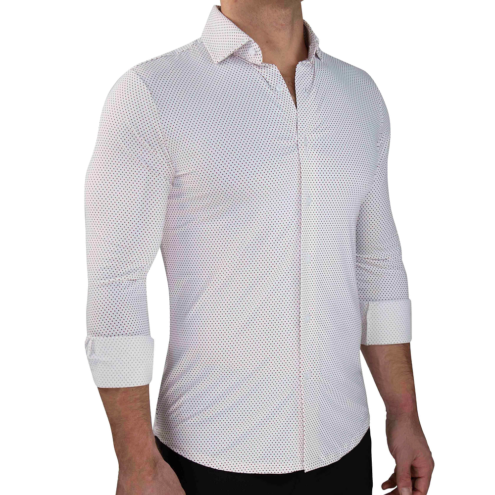 "The Silas" Sport Shirt - Maroon Dot