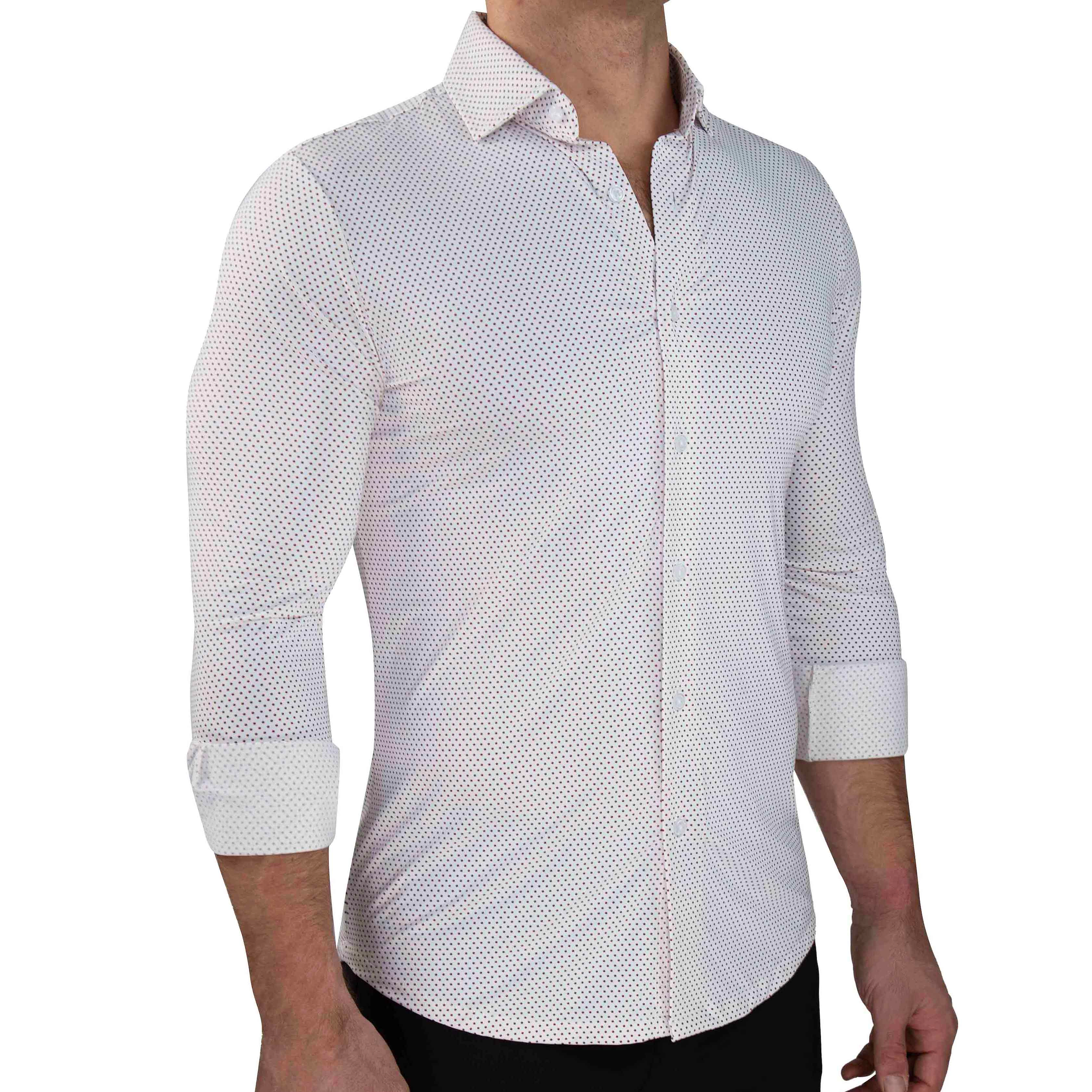 "The Silas" Sport Shirt - Maroon Dot