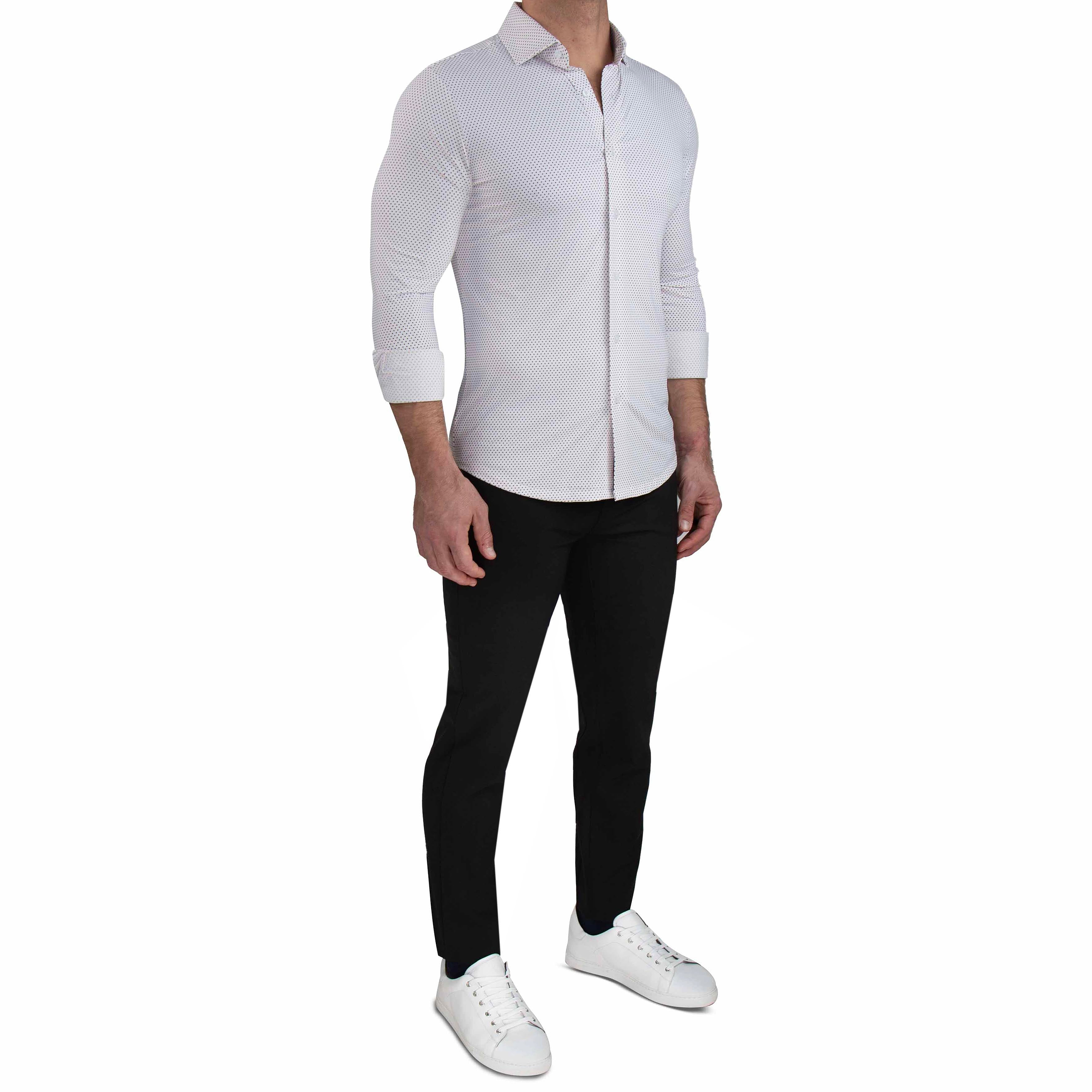 "The Silas" Sport Shirt - Maroon Dot