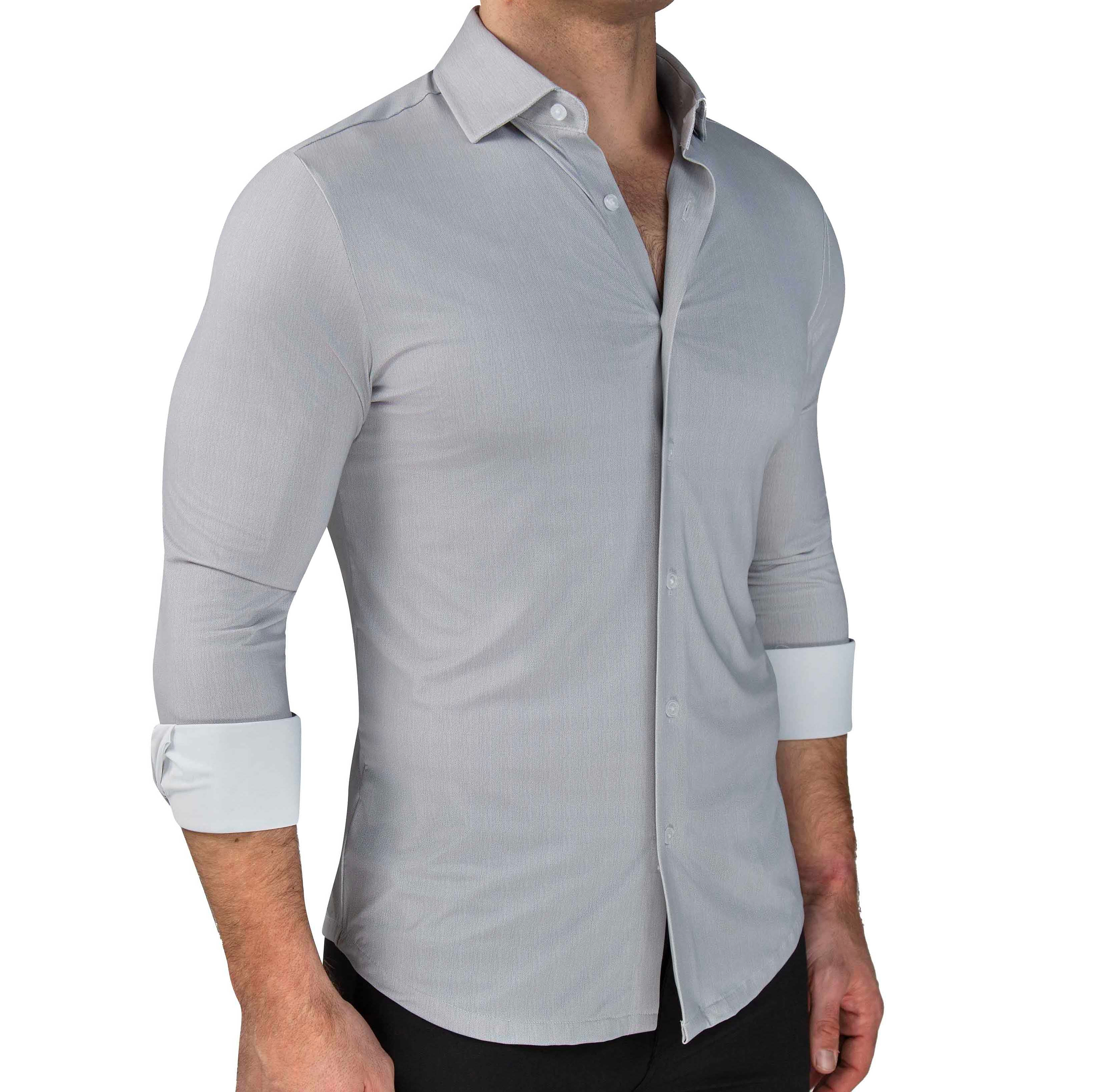 "The Jordan" Sport Shirt - Slate Grey & White Mini Dot