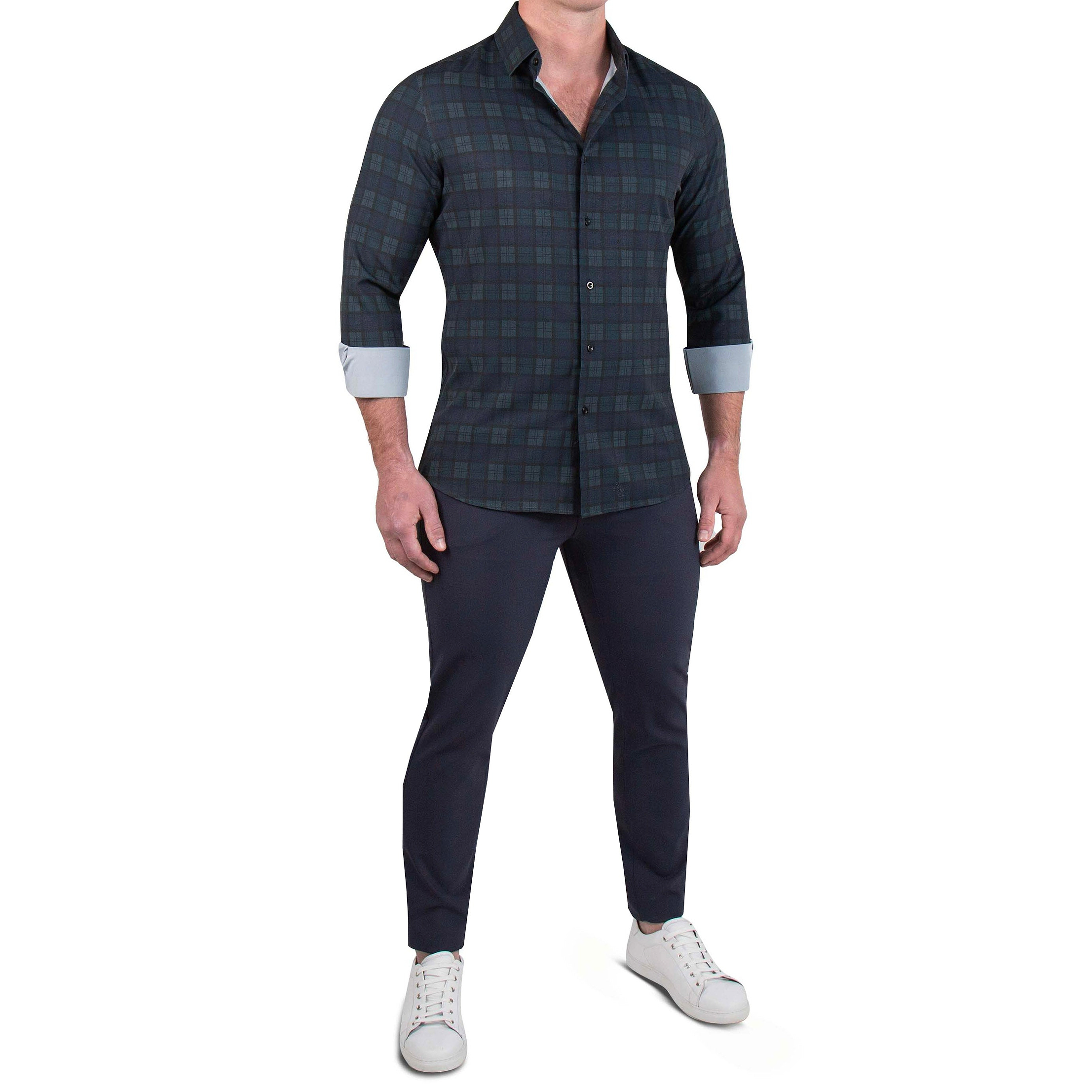 "The York" Navy, Black & Olive Plaid