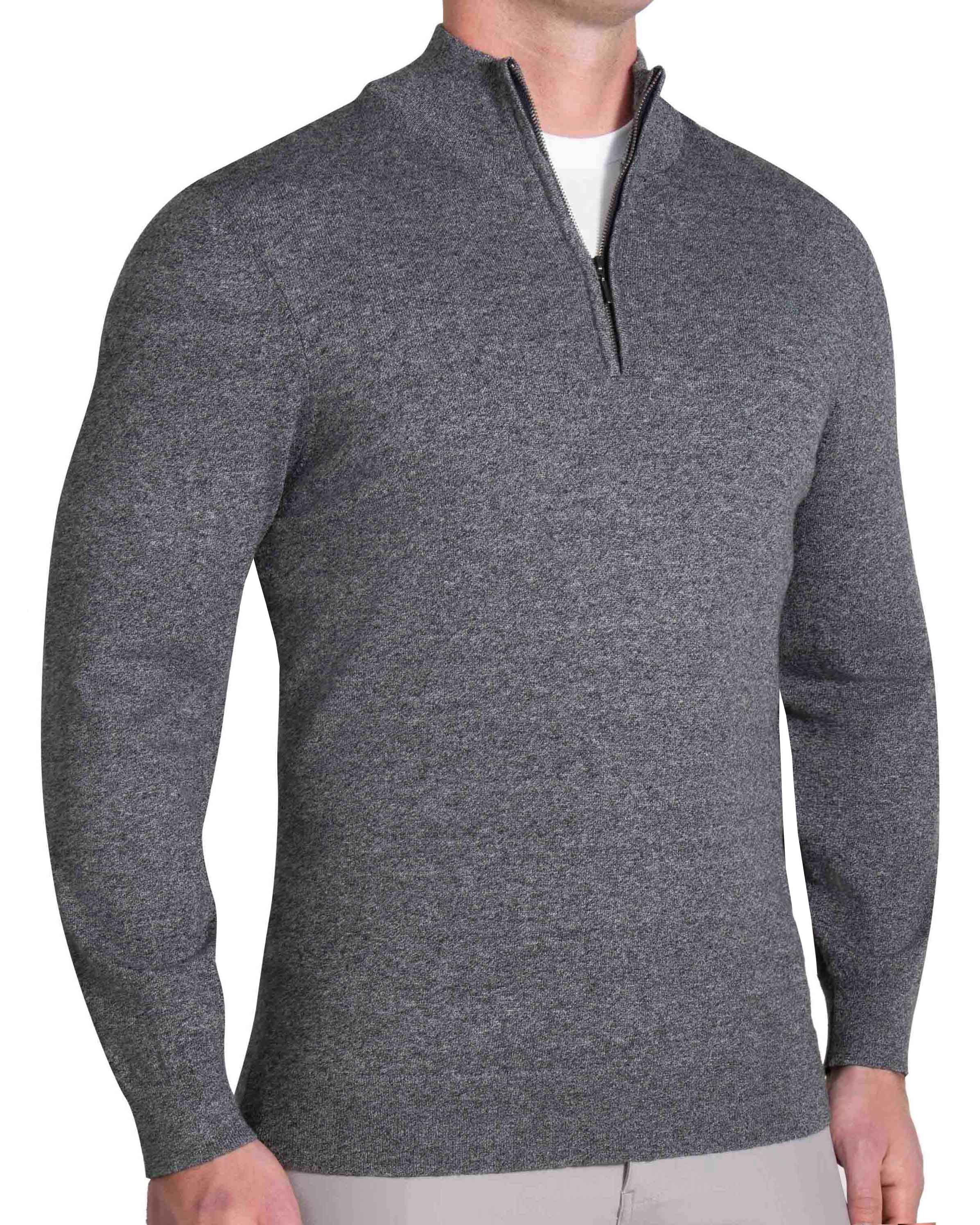 Mid-Weight Wool Quarter Zip - Charcoal