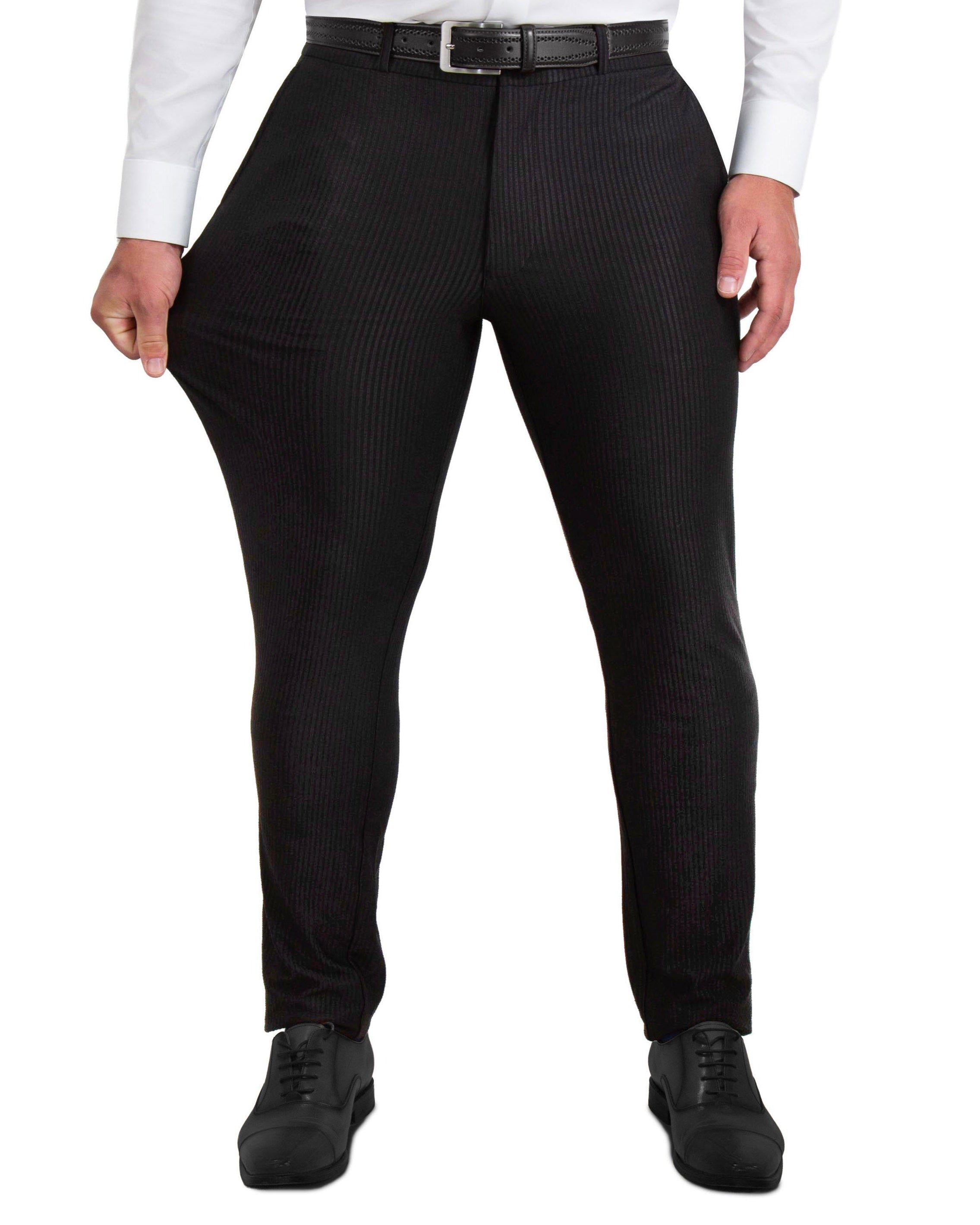 Athletic Fit Stretch Suit - Black Seersucker