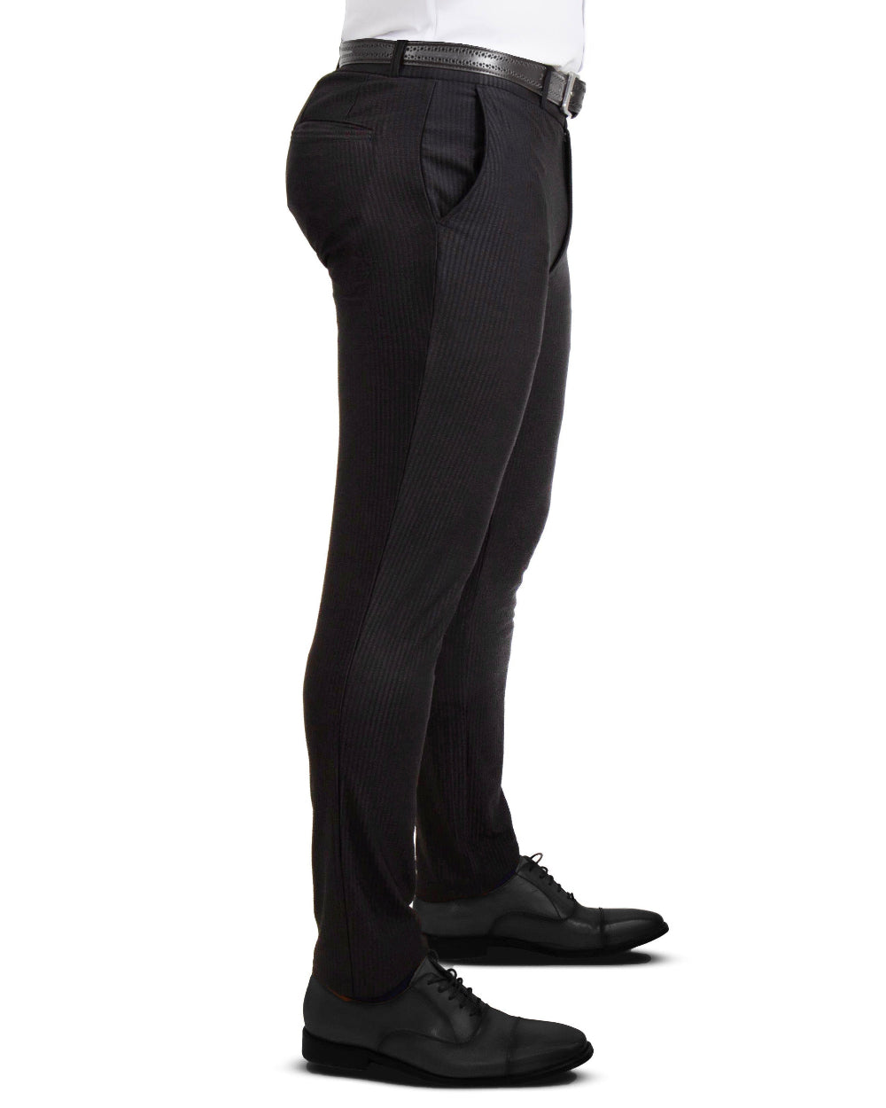 Athletic Fit Stretch Suit - Black Seersucker