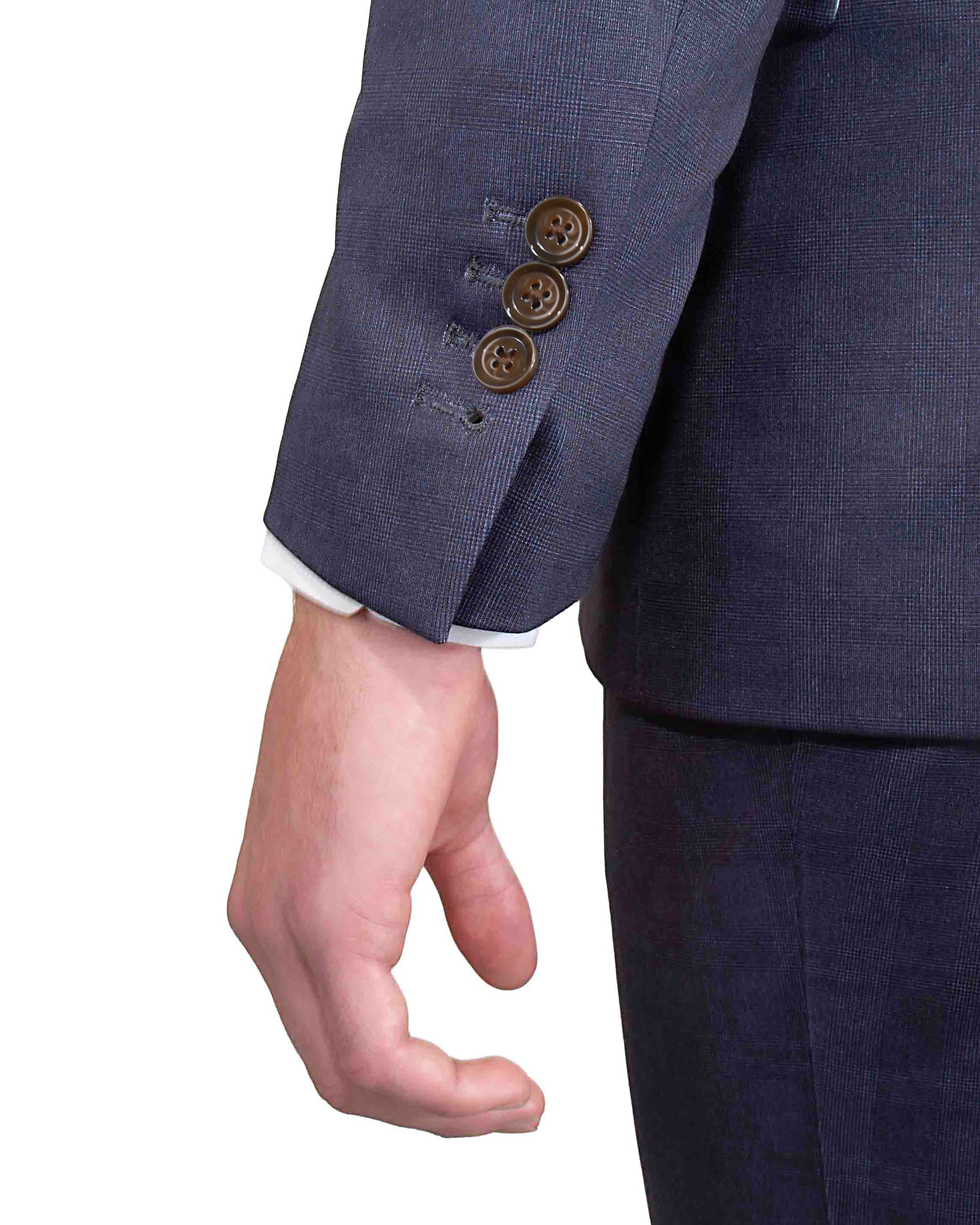 Athletic Fit Stretch Blazer - Midnight Navy Plaid