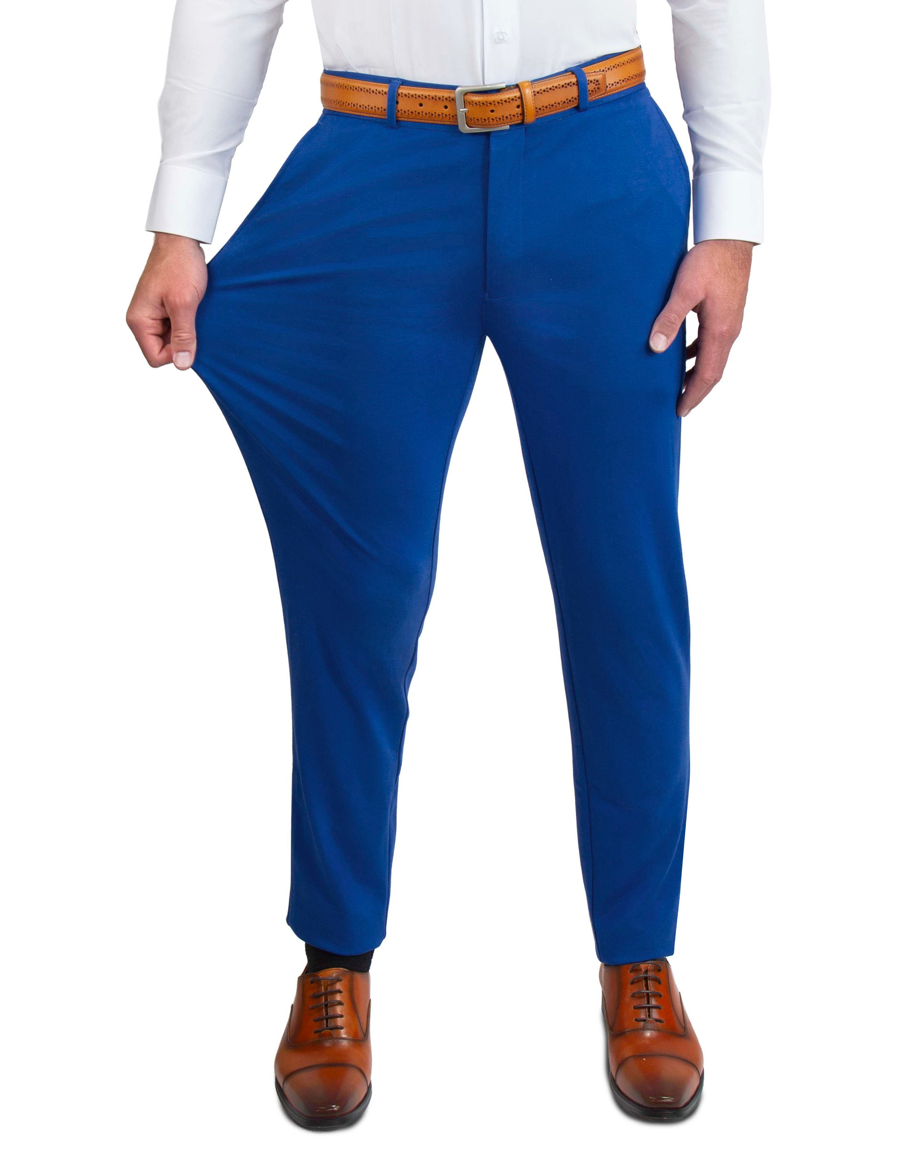 Athletic Fit Stretch Suit Pants - Solid Royal Blue