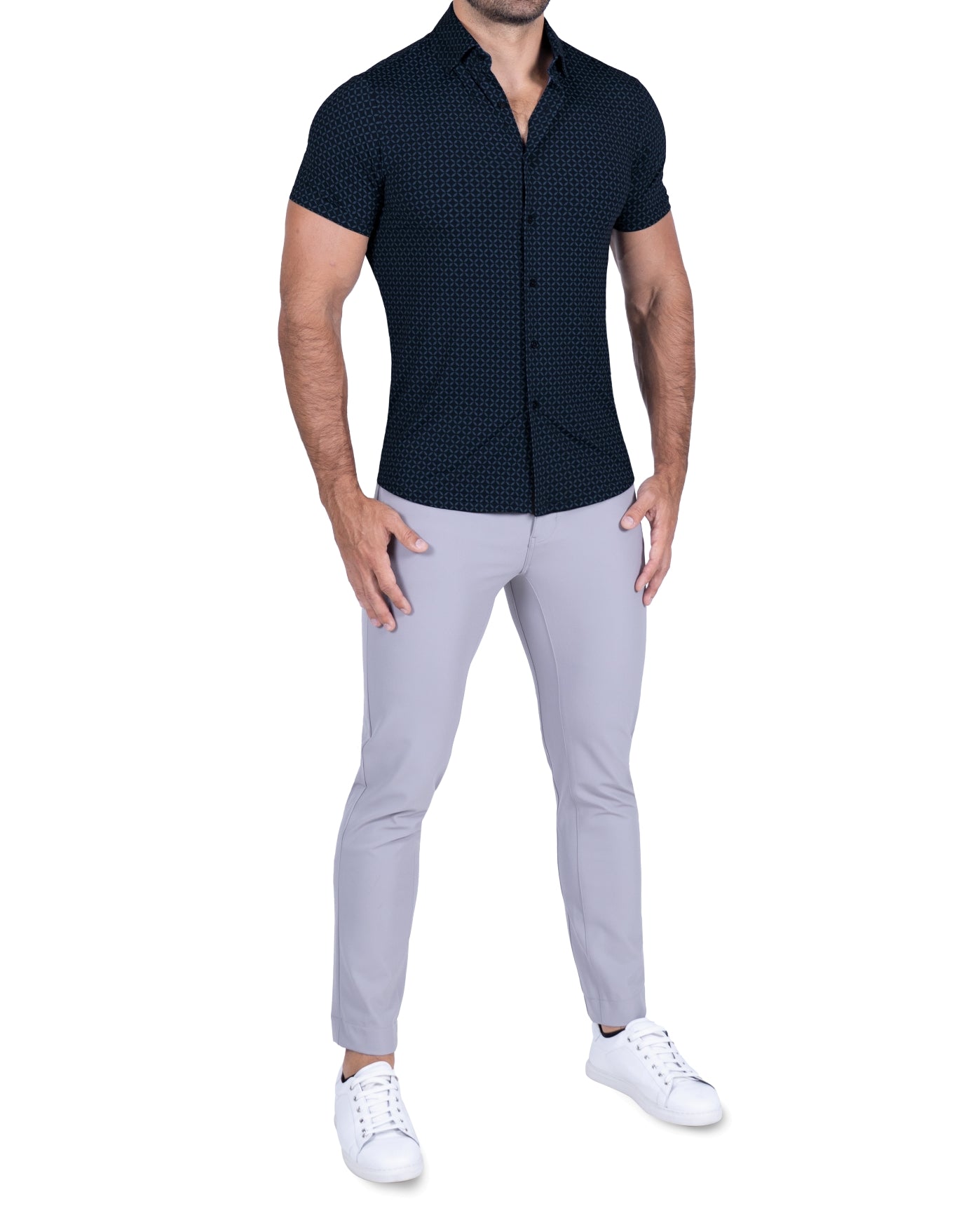 "The Ares" Diamond Navy & Light Blue Circle