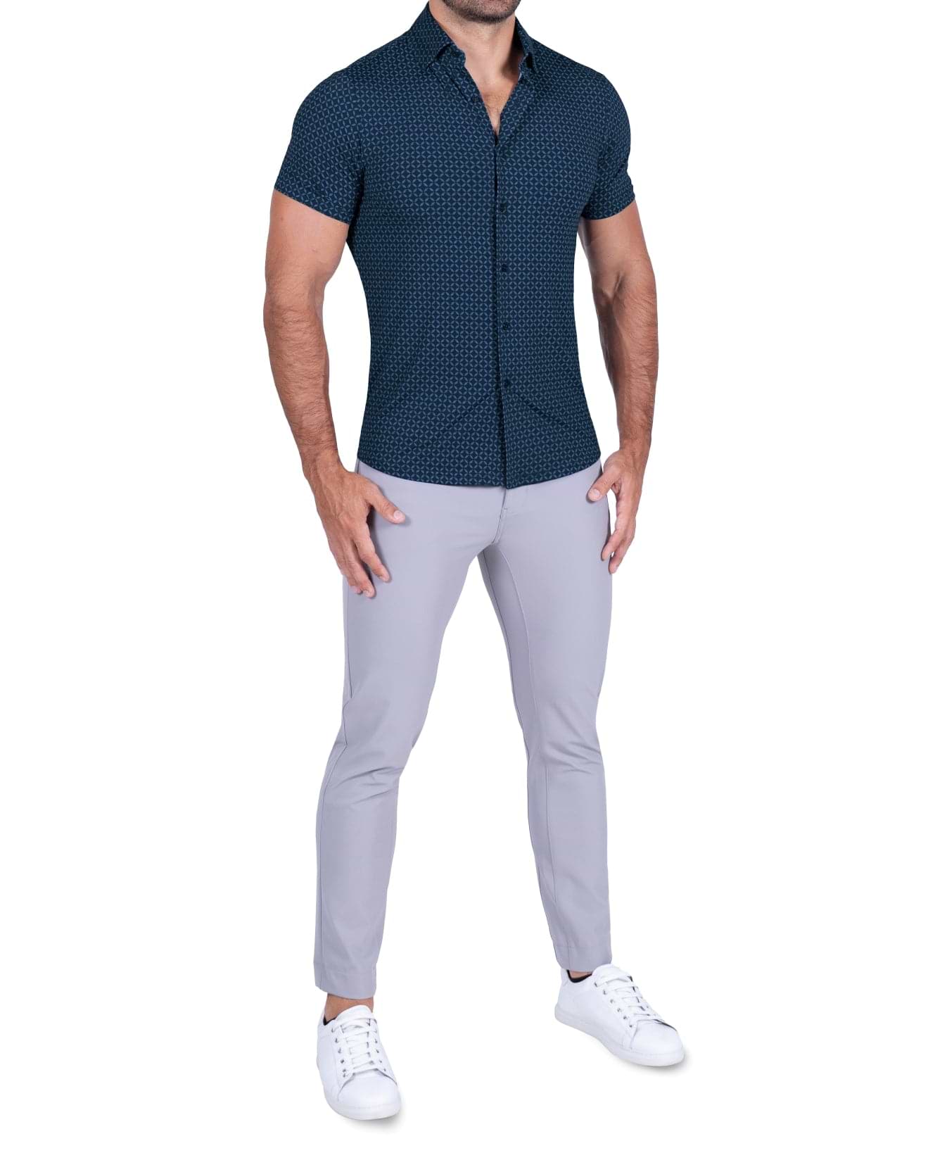 "The Ares" Diamond Navy & Light Blue Circle