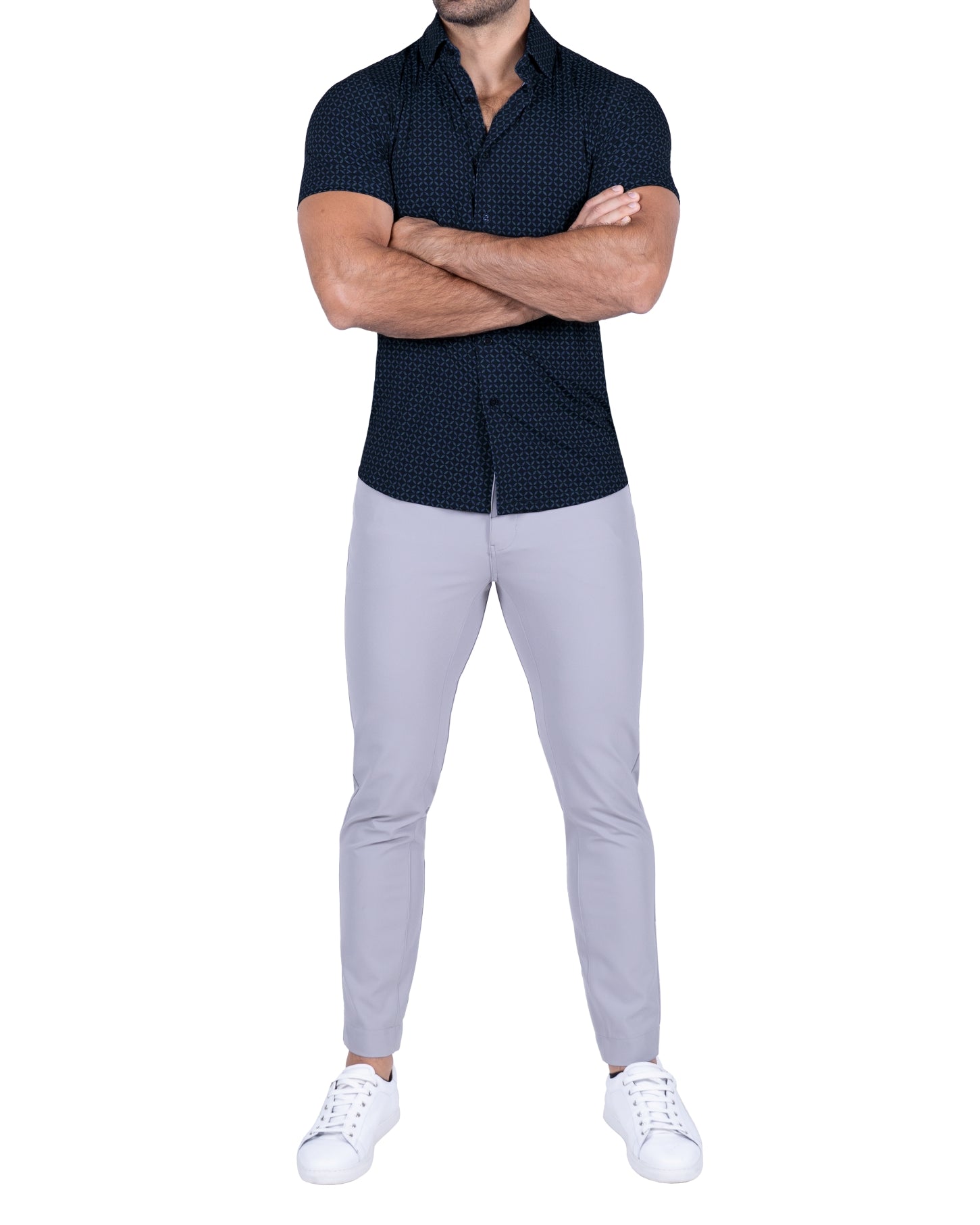 "The Ares" Diamond Navy & Light Blue Circle
