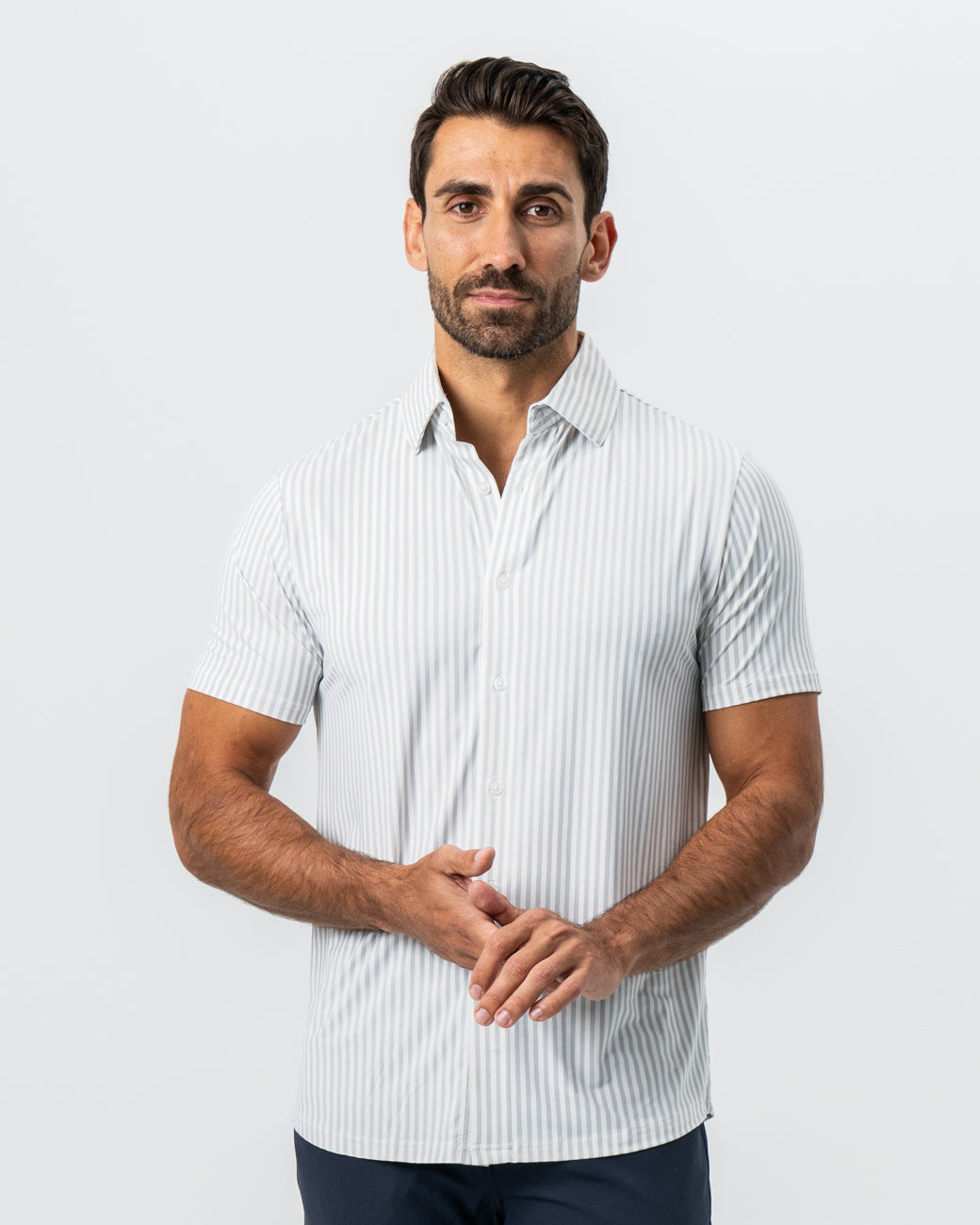 "The Anchor" Light Grey Bengal Stripe