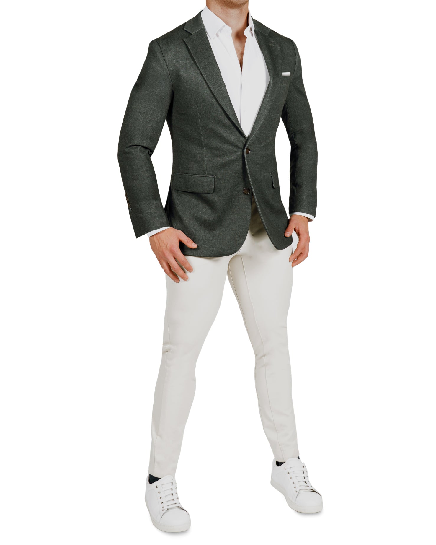 Athletic Fit Stretch Blazer - Deep Olive
