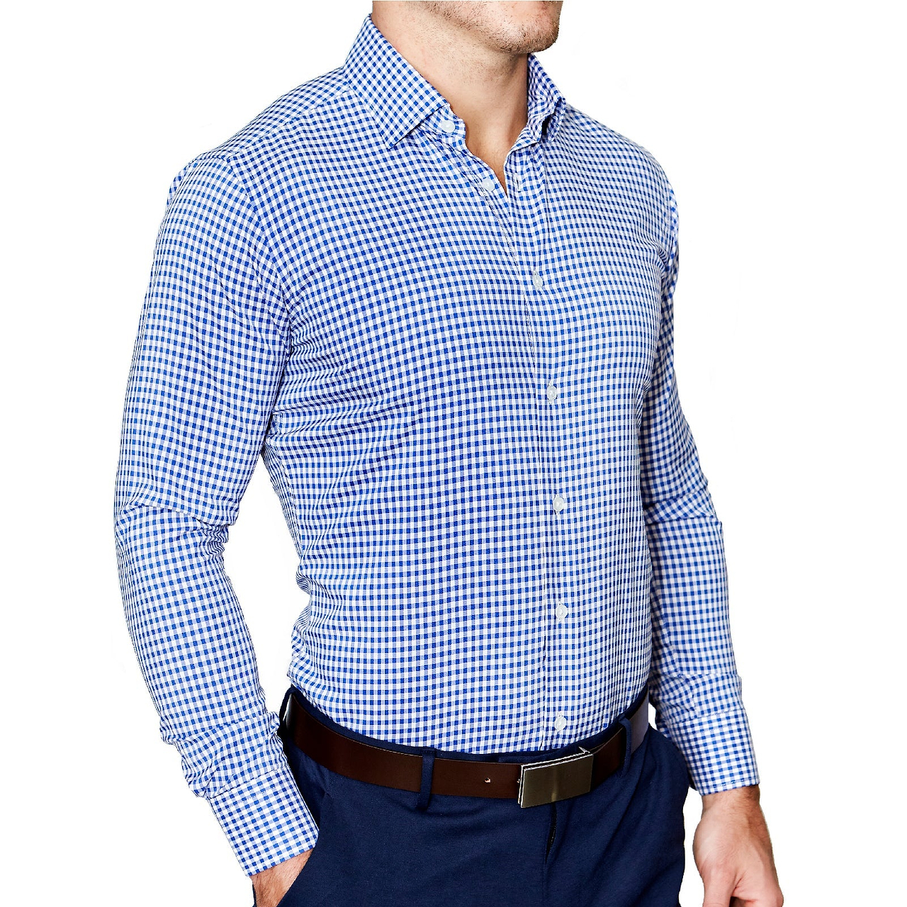 "The Bonino" Blue Gingham - Classic Fit
