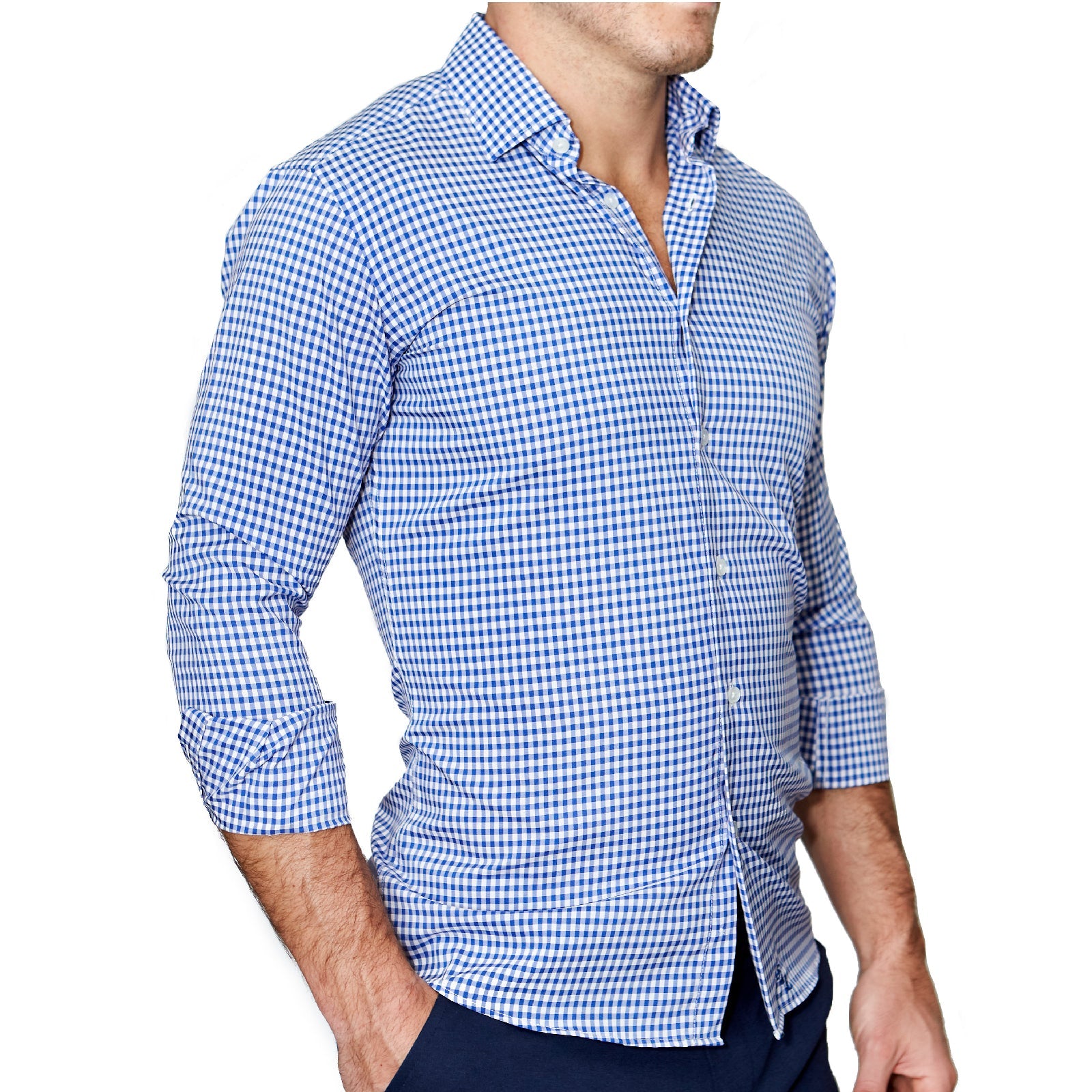 "The Bonino" Blue Gingham - Classic Fit