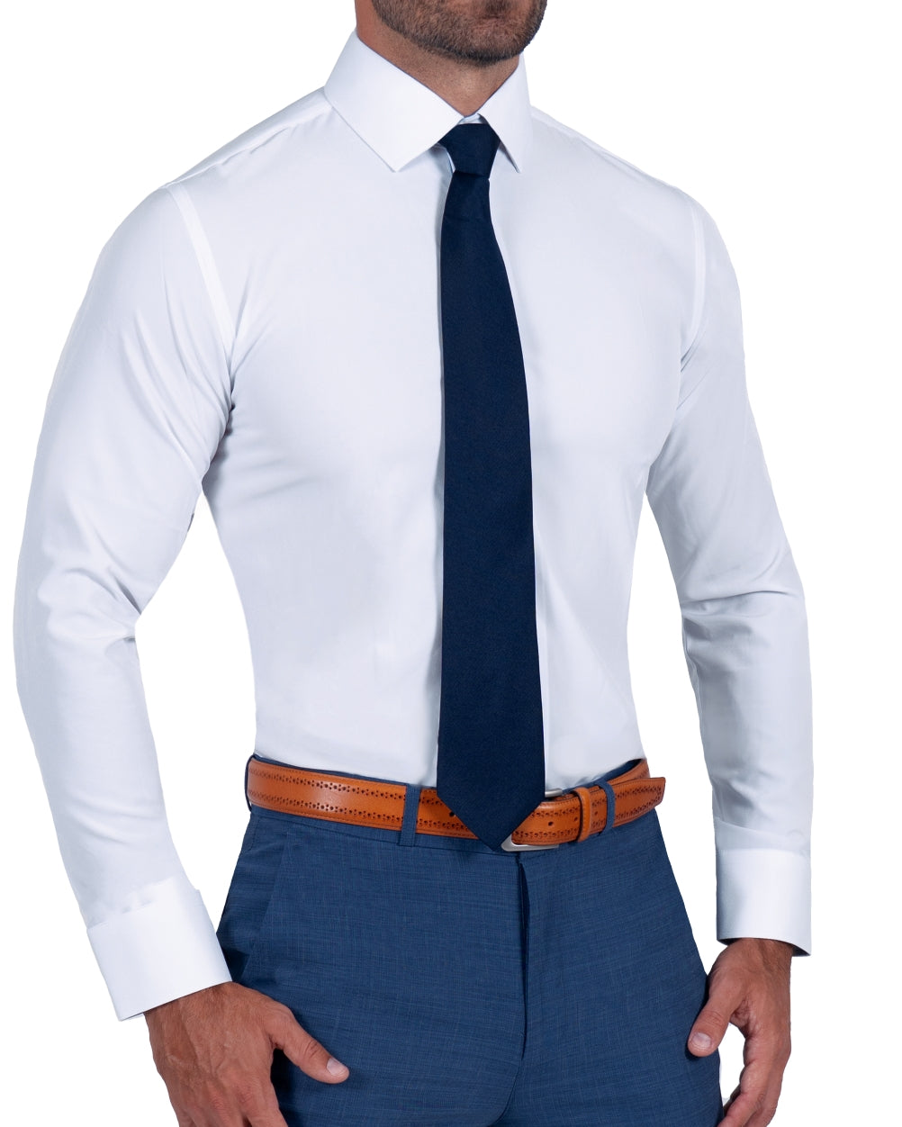 "The Briggs" Solid White with Light Blue Accents