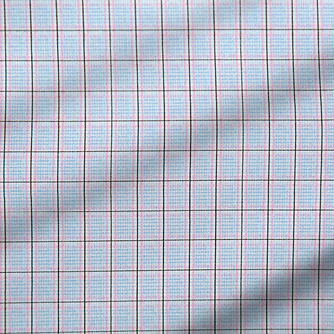 "The Weston" Light Blue, Pink & Black Plaid