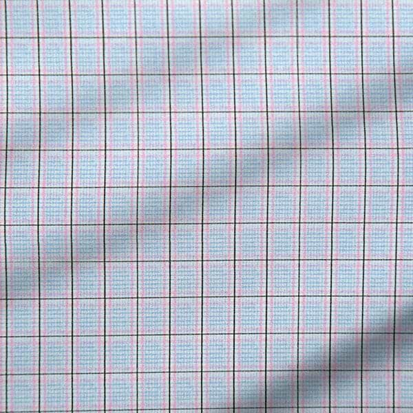 "The Weston" Light Blue, Pink & Black Plaid