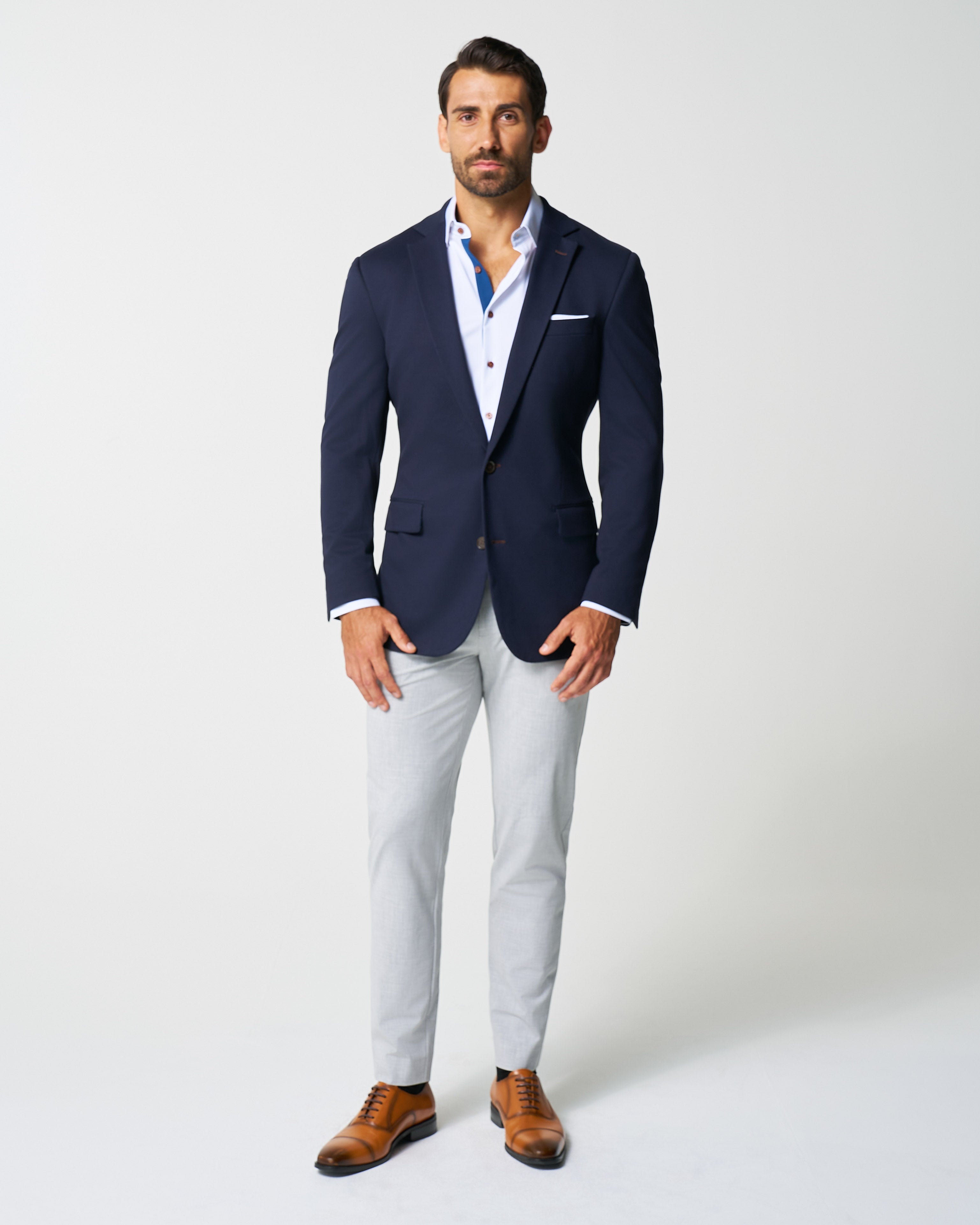 Athletic Fit Stretch Blazer - Navy