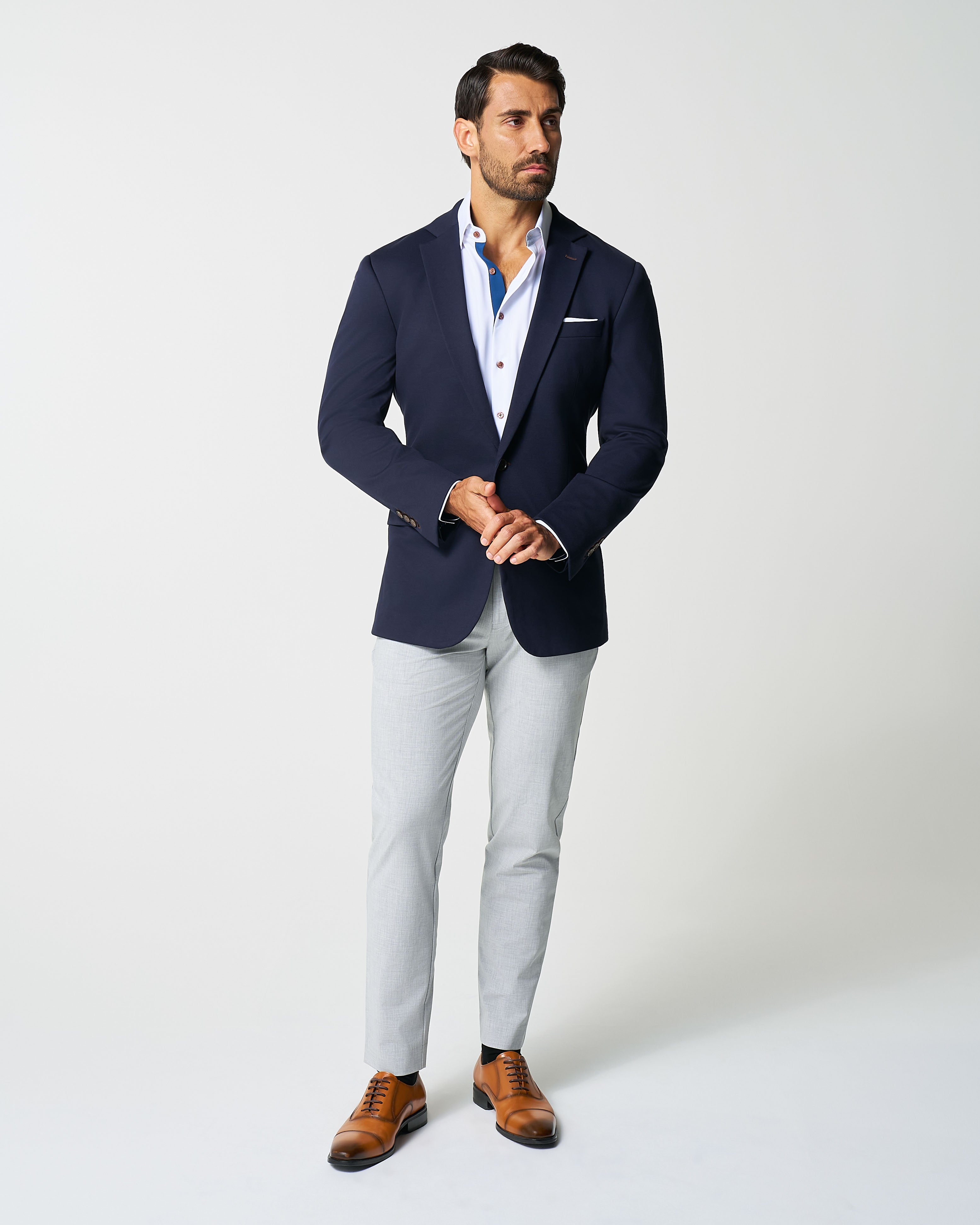 Athletic Fit Stretch Blazer - Navy