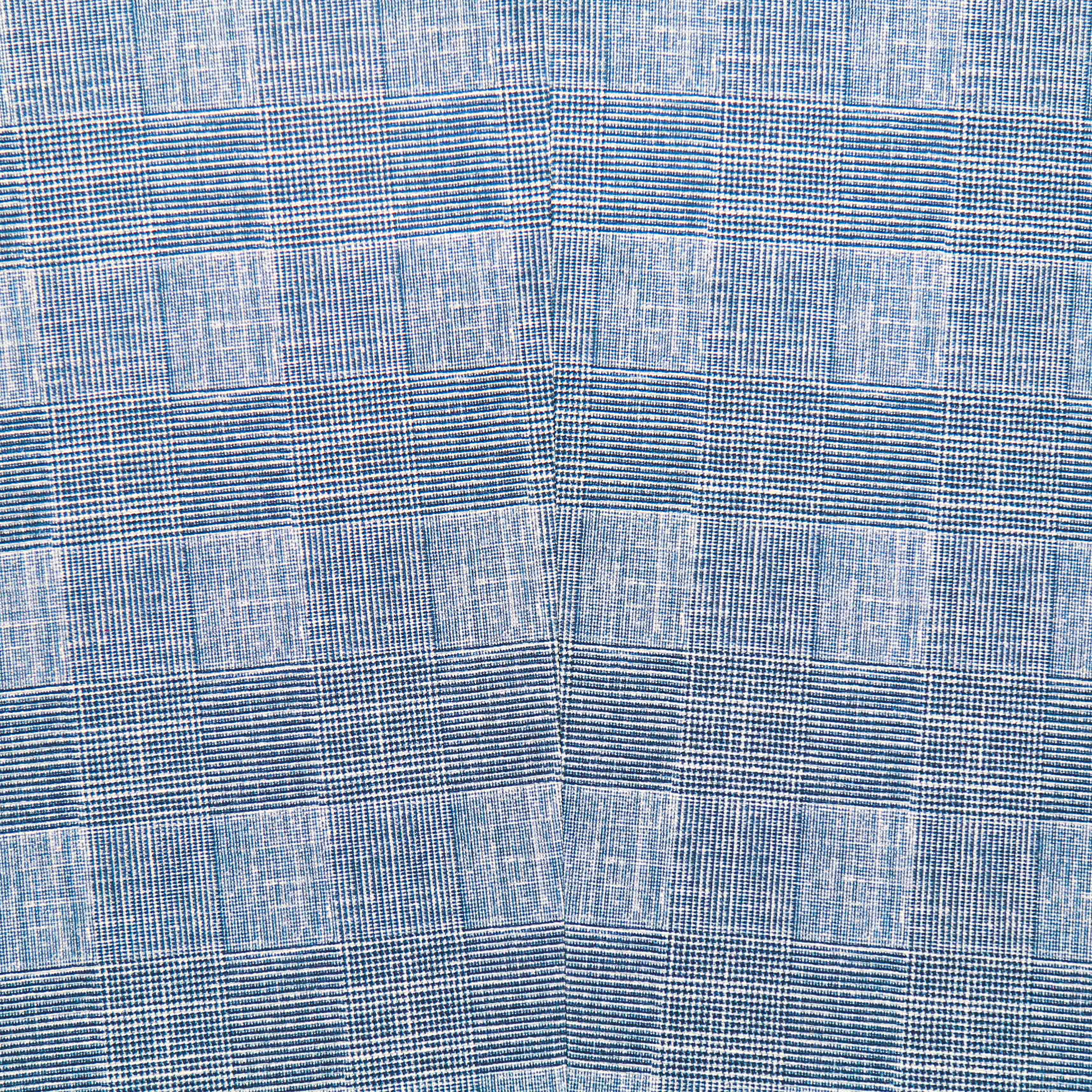 Athletic Fit Stretch Blazer - Knit Light Blue, Navy & White Plaid