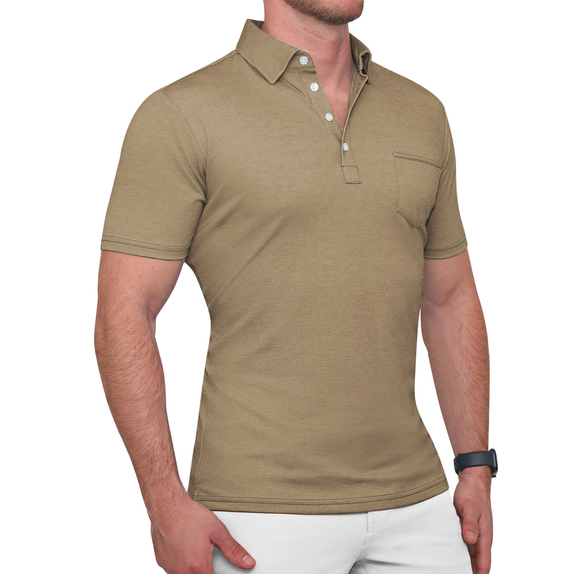 "The Warren" Brown Pique Polo