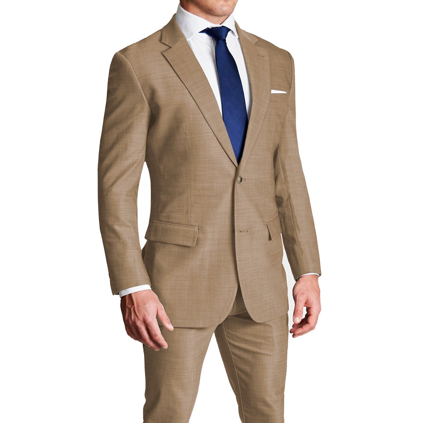 Athletic Fit Stretch Blazer - Heathered Sand