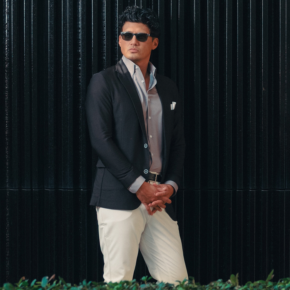 Stretch suits for men athletic fit suits