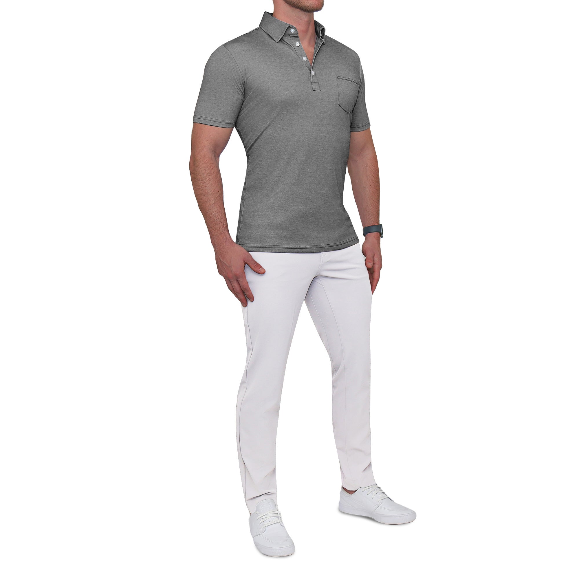 "The Conrad" Charcoal Pique Polo