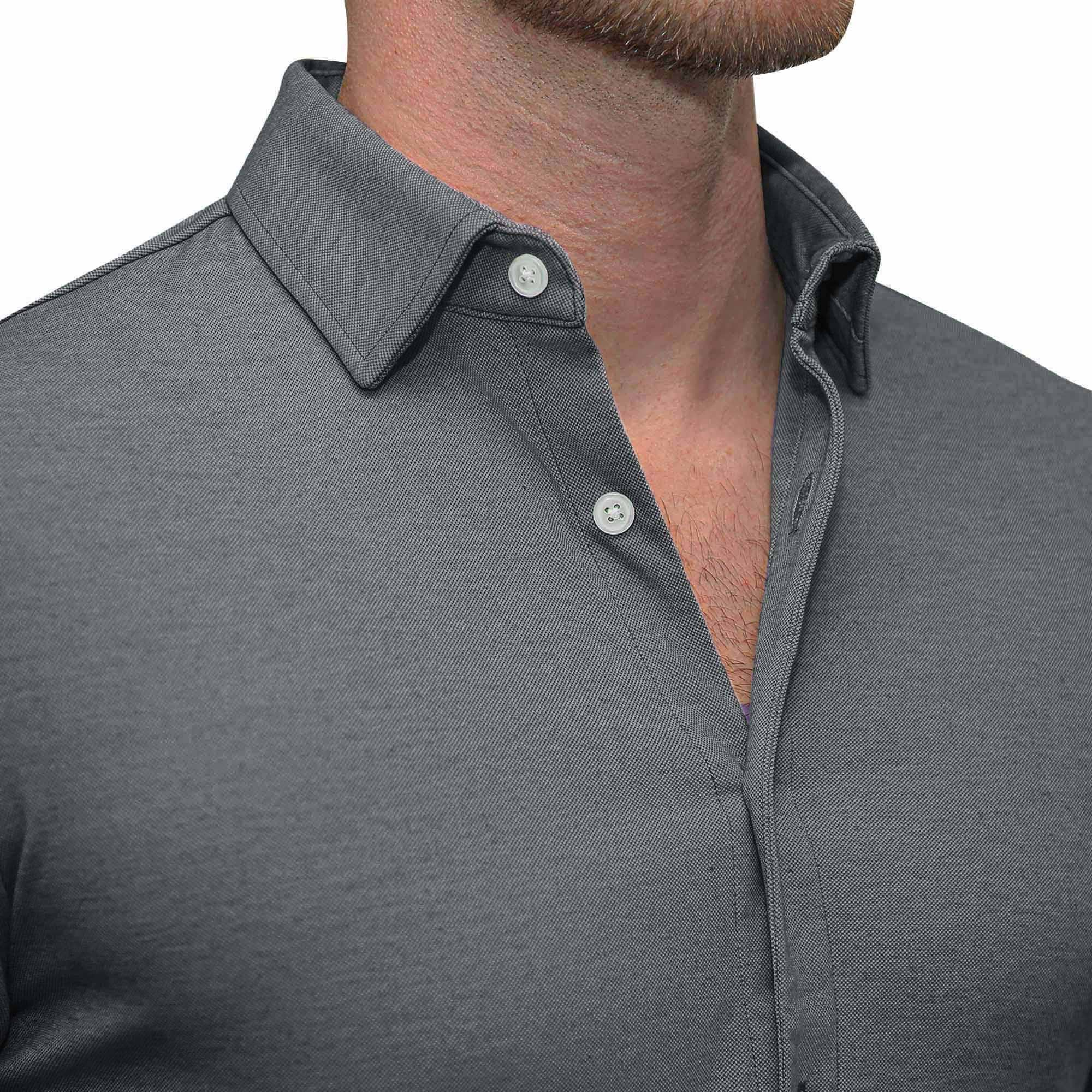 "The Oakley" Charcoal Pique Button Down