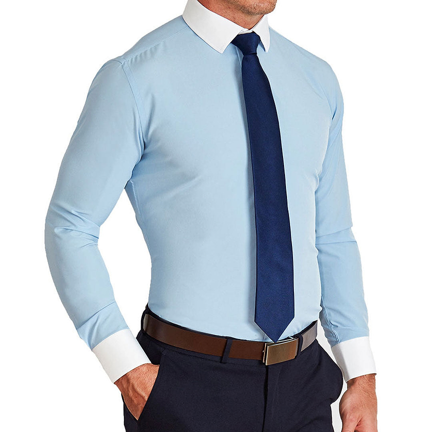 "The Clark" Light Blue with White Collar