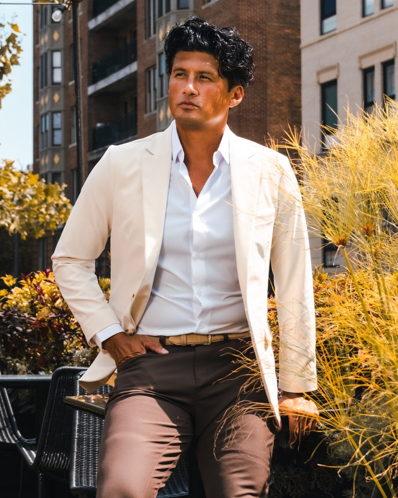 Athletic Fit Stretch Tech Chino - Brown