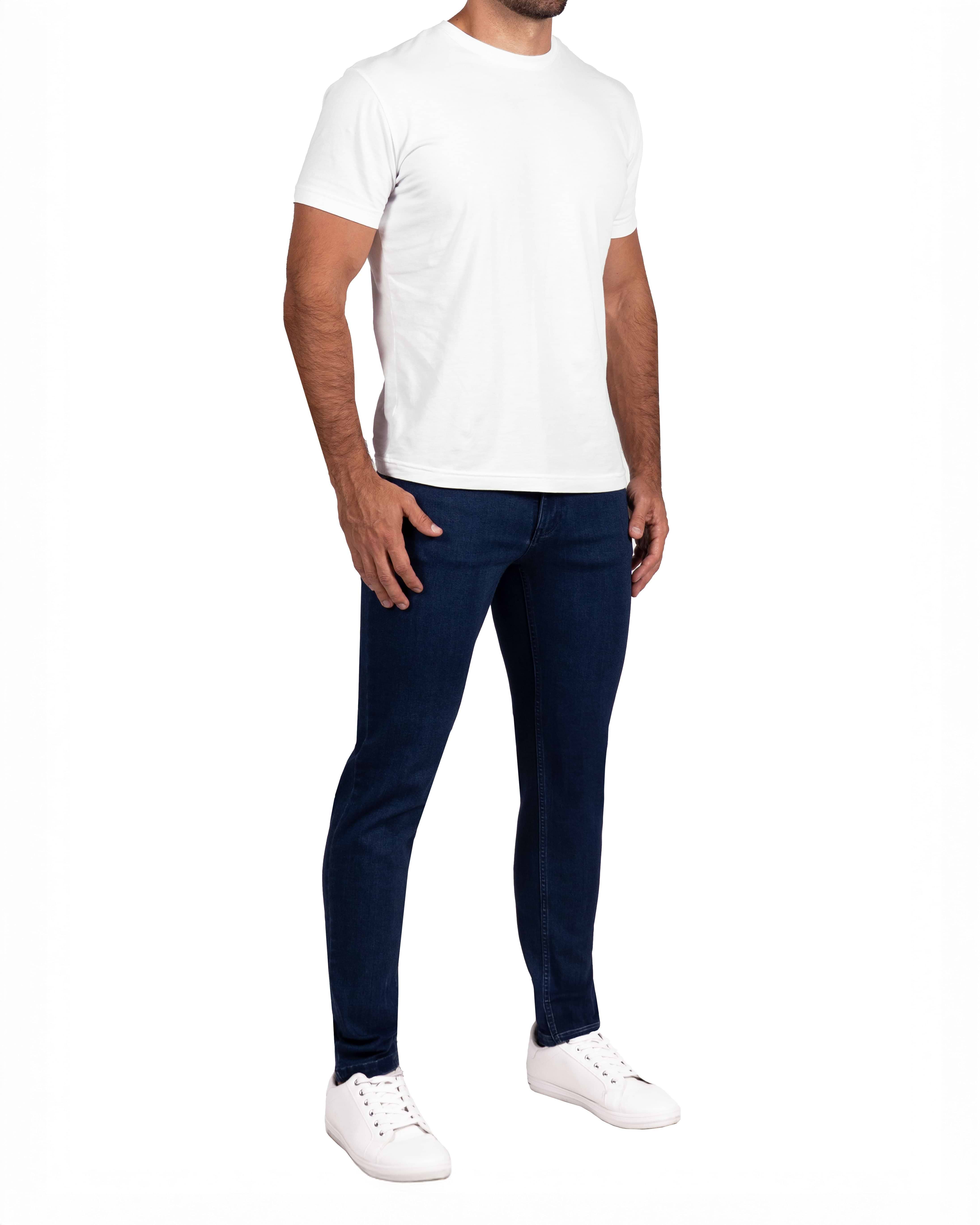 Athletic Fit Stretch Jeans - Mid Blue